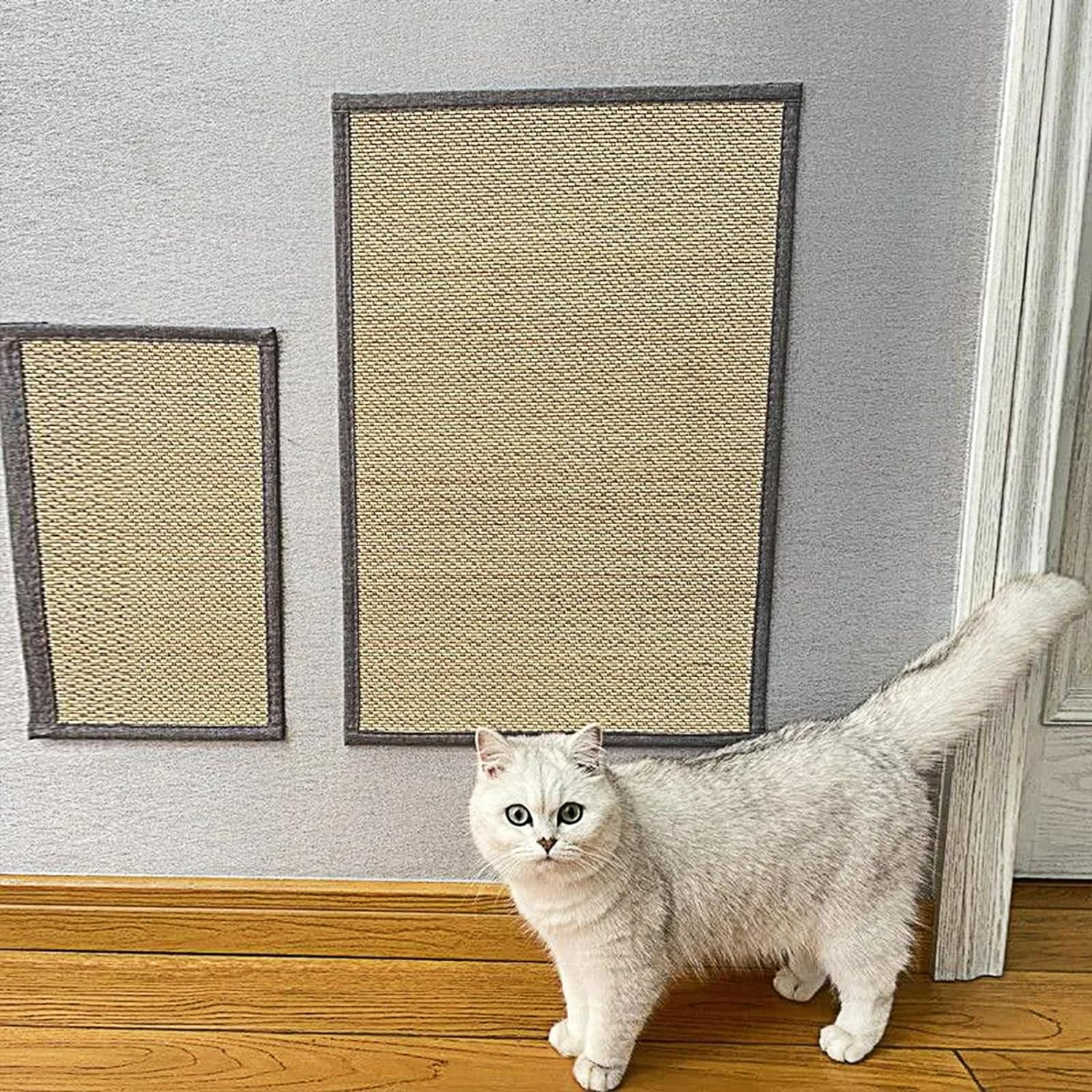 Cat Scratcher Mat, Natural Bamboo Cat Scratching Mat, Scratching Pad for Protect Carpets and Sofas,Breathable and Dirt-Free Kitten Scratch Pad(60 * 40CM) image number 2