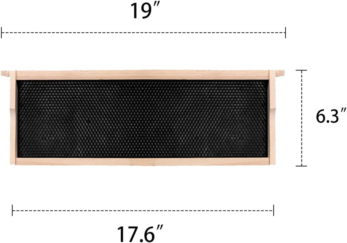 Medium Super Beehive Frames with Wax Foundations,10 Pack Honey Bee Frames with 100% Beeswax Coated Food Grade Foundation Sheets, 6-1/4-Inch (Black) - Yellow image number 4