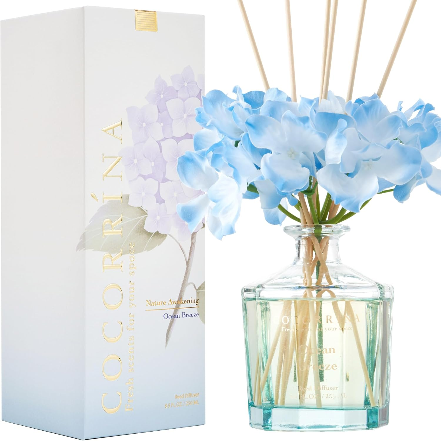 COCORR&Iacute;NA Reed Diffuser Set- Sandalwood Rose 8.5Oz Flower with 8 Sticks, Home Fragrance Reed Diffuser for Home Bedroom Office Bathroom Shelf Decor (Master Collection) image number 2
