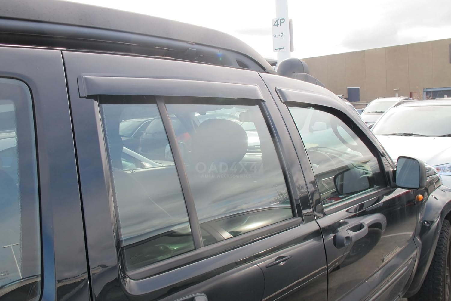 OAD4X4 Weathershields Compatible with Jeep Cherokee KJ Series 2001-2007, Weather Shields Window Visors Wind Deflectors Sun Rain Guard 4PCS Set image number 3