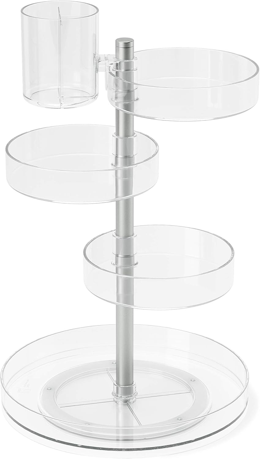 Umbra Pirouette Cosmetic Organizer, Clear, Regular