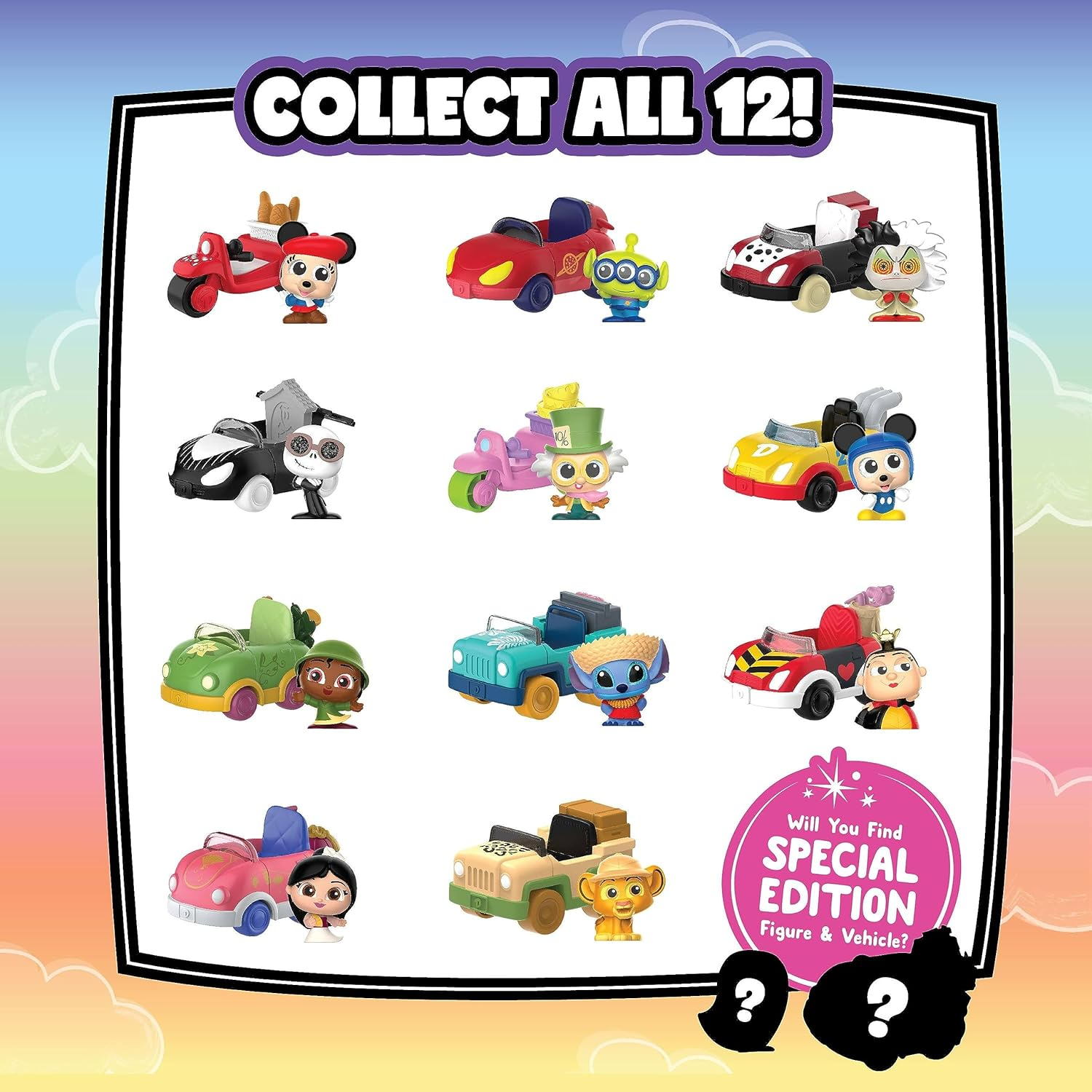 DOORABLES Disney New Let&rsquo;S Go Vehicles 2-Pack, Collectible Figure and Vehicle Set, Styles May Vary, Officially Licensed Kids Toys for Ages 5 Up, Gifts and Presents, Amazon Exclusive image number 3