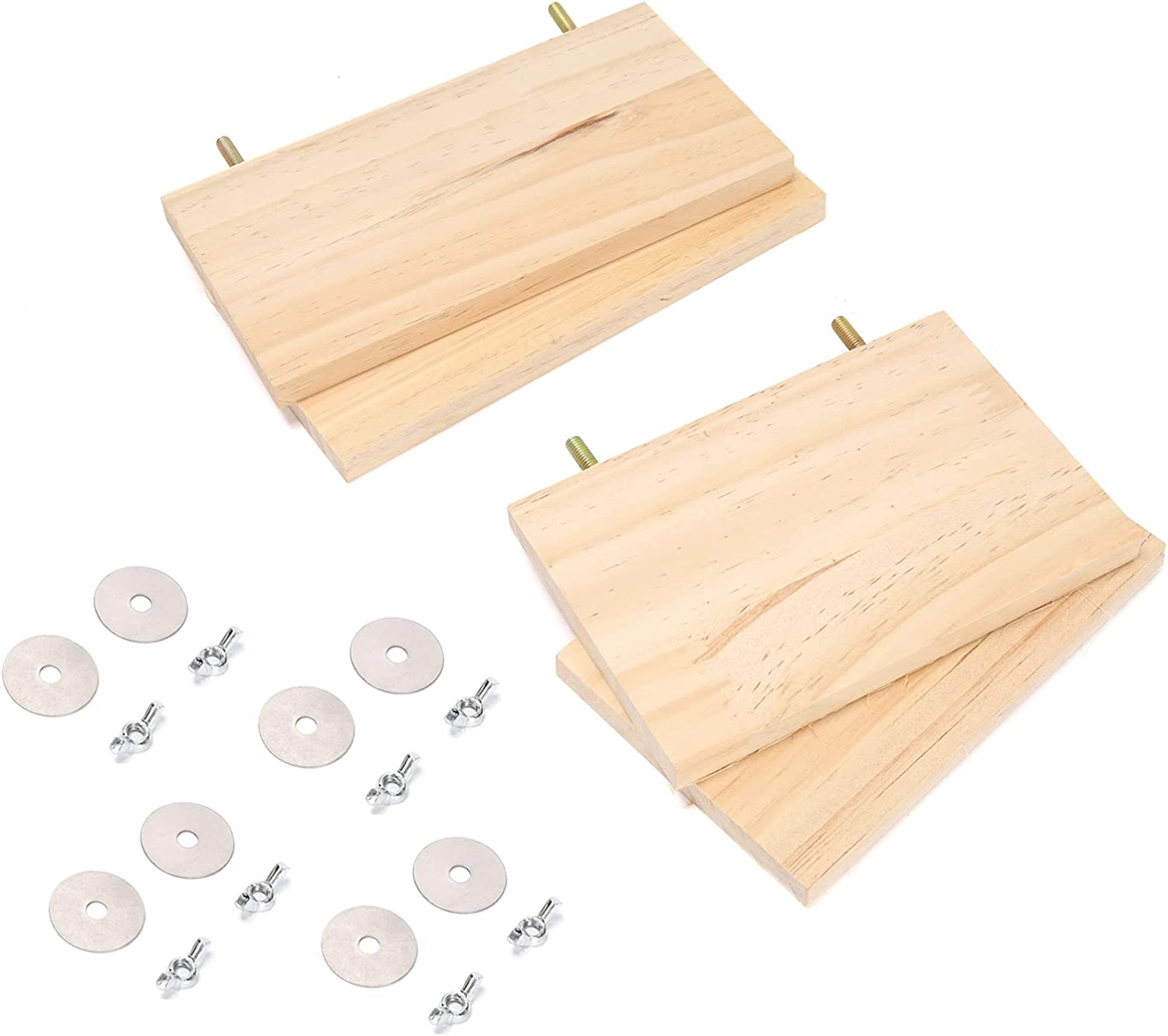 4Pcs Pet Wooden Platform Stand Active Rectangular Springboard Toy for Chinchilla, Hamster, Parrot, Gerbil,Small Animals image number 5