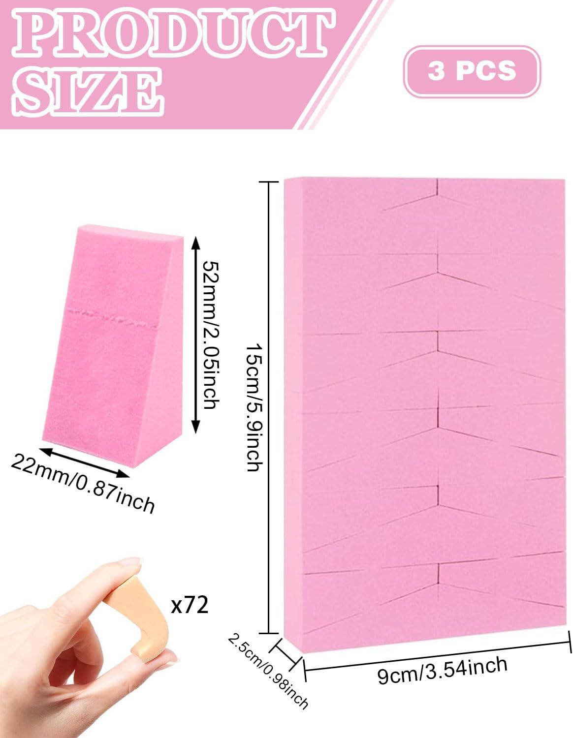 FUGLUS 72-Piece Make-Up Sponge Set, Latex-Free Cosmetic Sponges, Beauty Blender for Foundation, Powder, Sun Protection and Cream