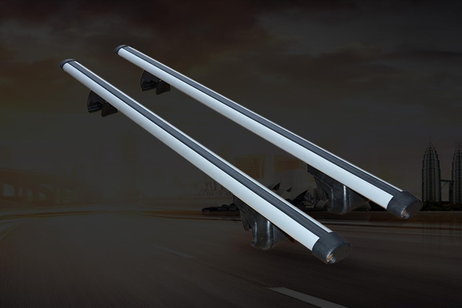 Elora Car Roof Rack Cross Bars Luggage Carrier Vehicle Lockable Adjustable 125Cm