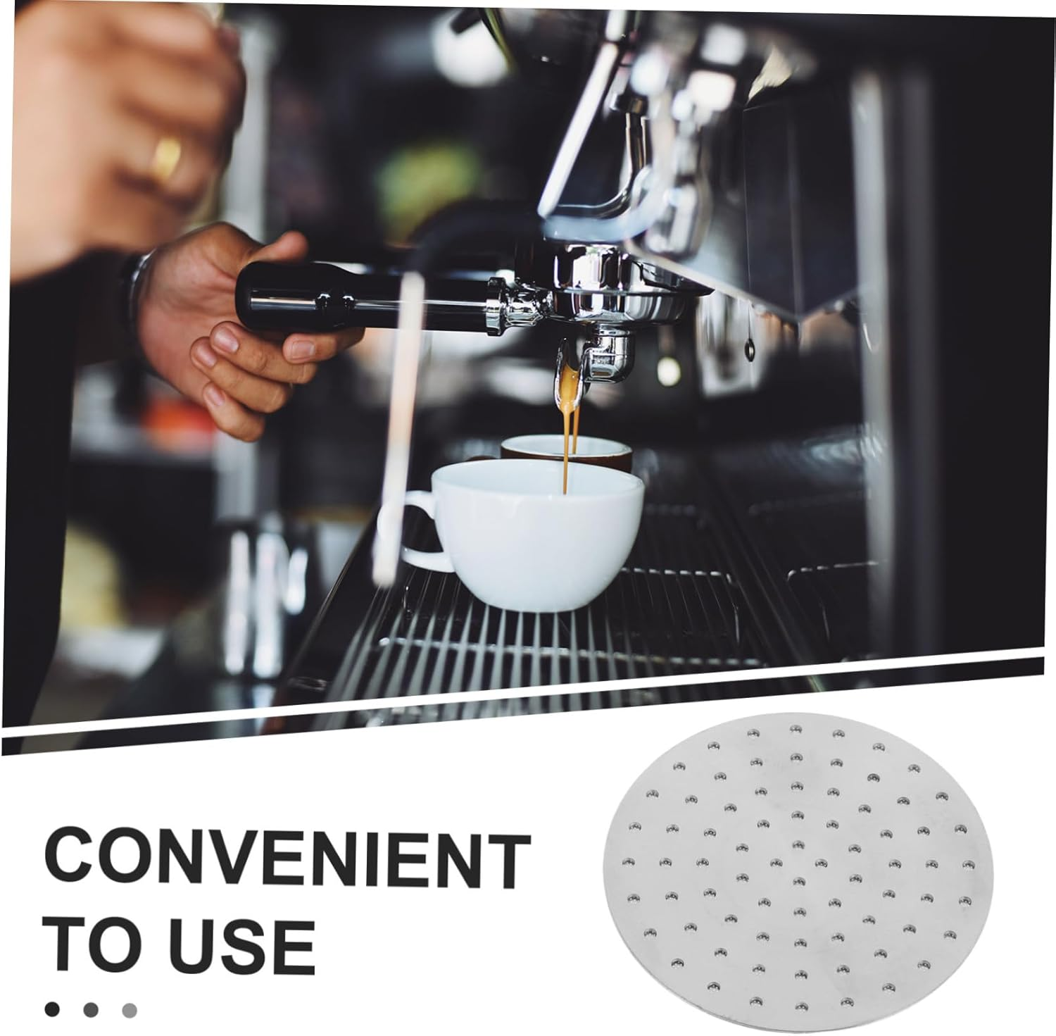 Outanaya Espresso Filter Screen Stainless Steel Coffee Mesh Filter Basket Reusable for Even Extraction Home and Office Coffee Brewing image number 5