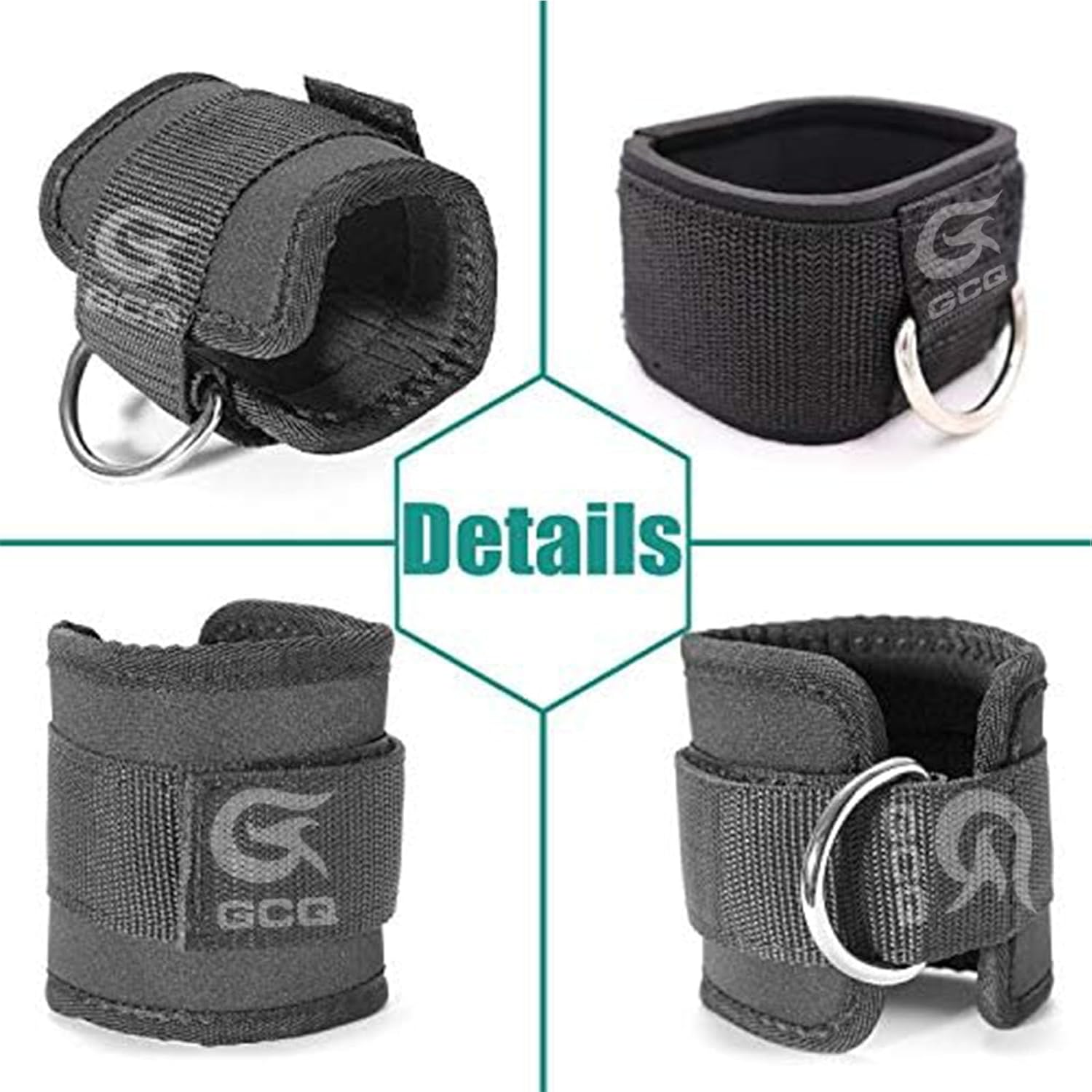 2 Packs Fitness Ankle Straps Ankle Workout Strap Exercise Adjustable Neoprene Padded D Ring Exercises Belt Band for Gym Machines Cable Machines Leg Extensions, Abs and Glute Exercises image number 3