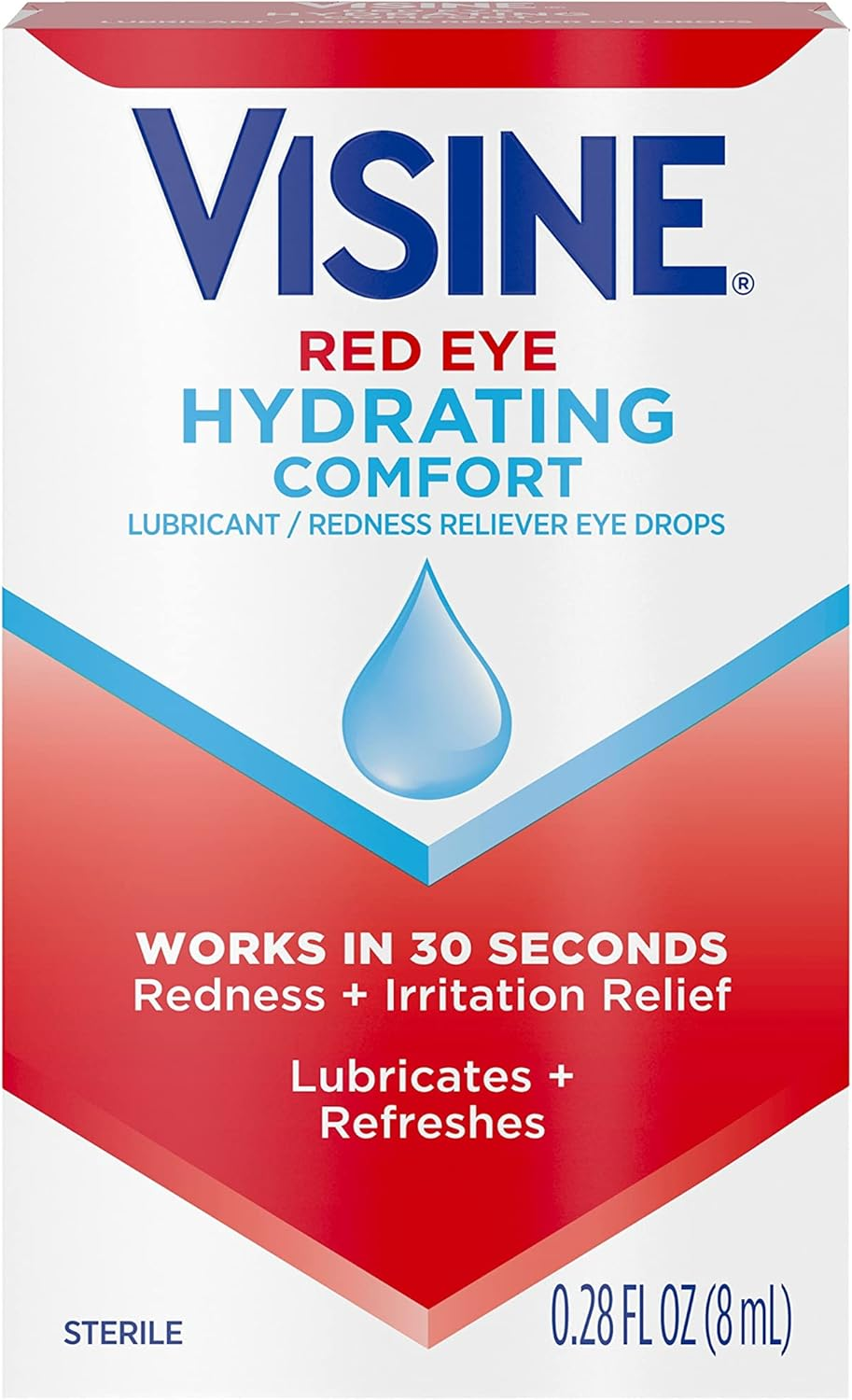 Visine Red Eye Hydrating Comfort Redness Relief Lubricating Eye Drops, 0.28 Fl. Oz image number 5