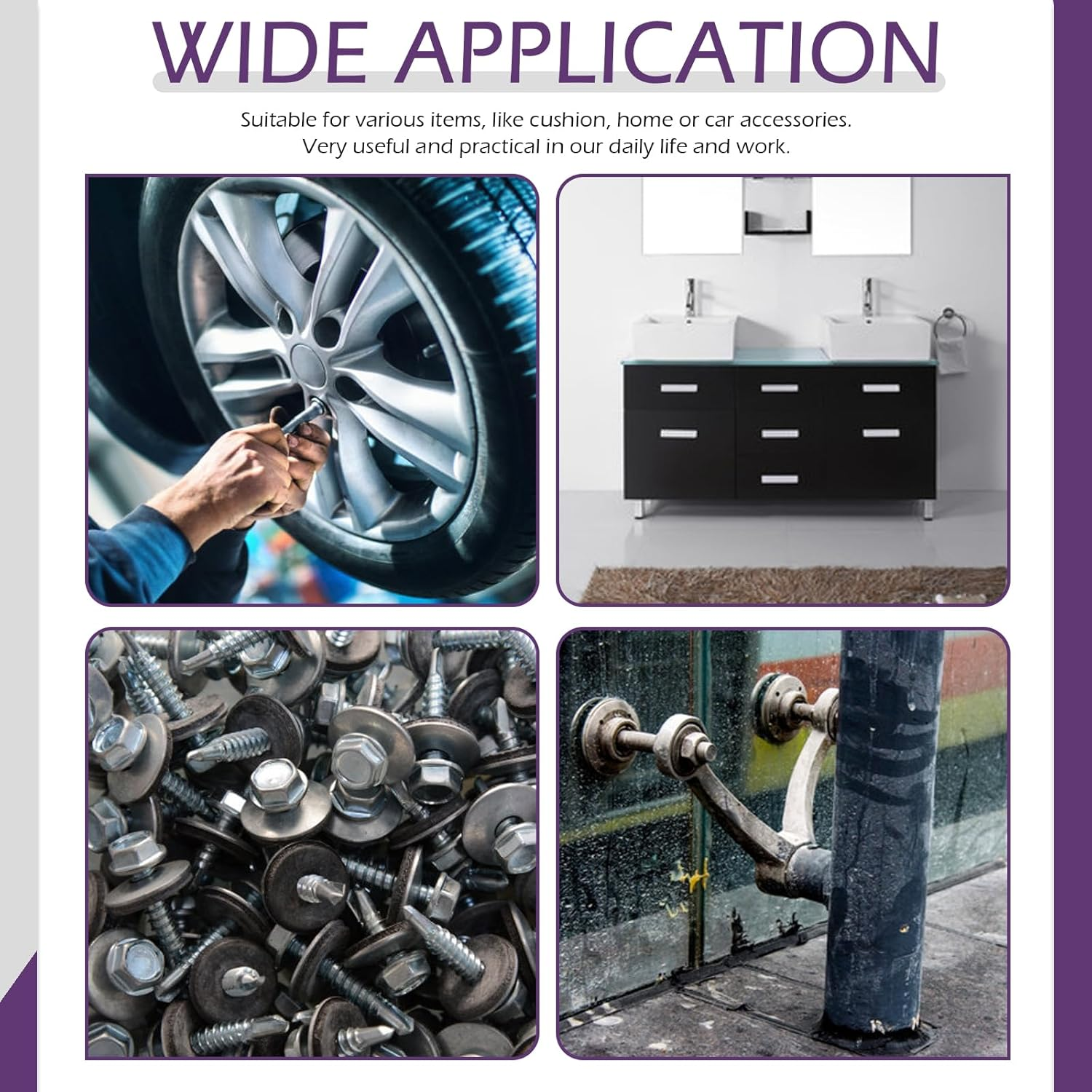 Swpeet 40Pcs 8 Sizes round Rubber Spacer Assortment Kit, 6/7/8/10/15/20Mm anti Vibration Black Rubber Washers Kit, Neoprene Spacer Multi Purpose Thick Rubber Grommets for Home and Car Accessories image number 2