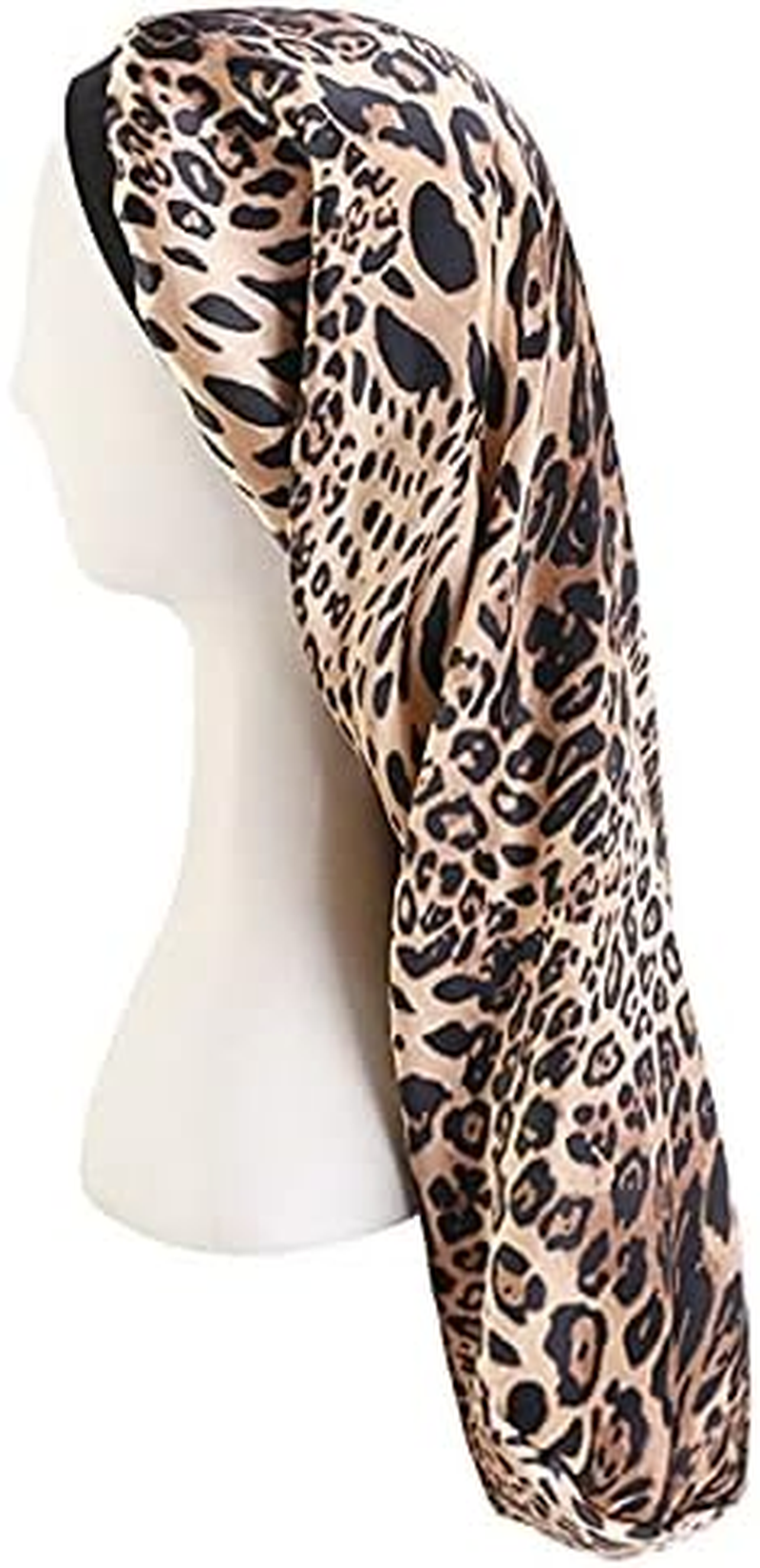 COSYOO Hair Braid Bonnet Satin Wide Classic Decorative Extra Long Printed Silk Soft Elastic Hair Bonnet for Women Printed Patterned Cover Lightweight