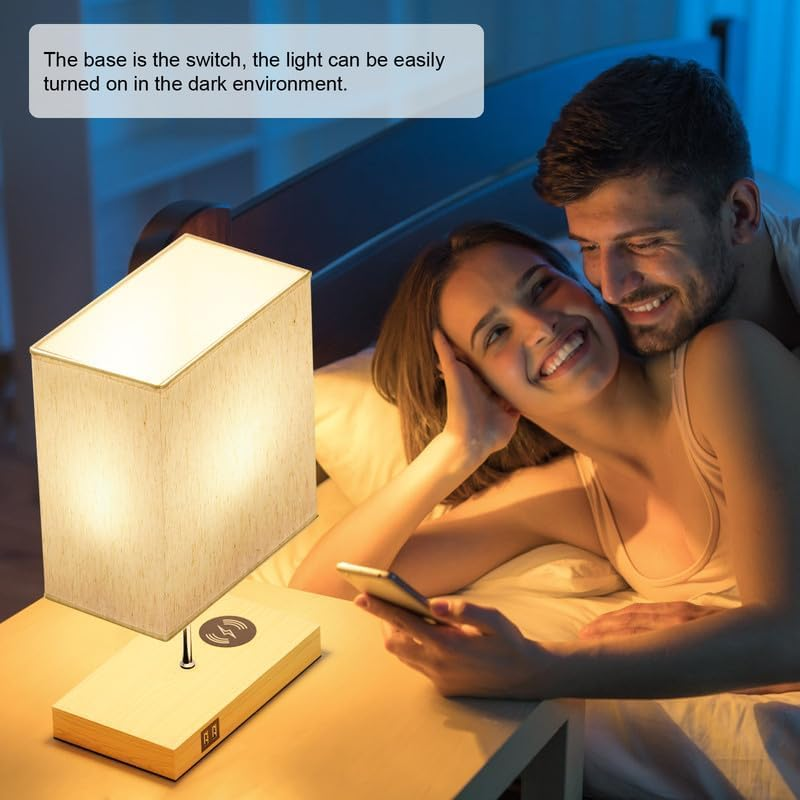 ​10W Wireless Charging Bedside Lamp - Touch Dimmable LED Table Lamp with 2 USB Ports, 3 Brightness for Bedroom & Office image number 5