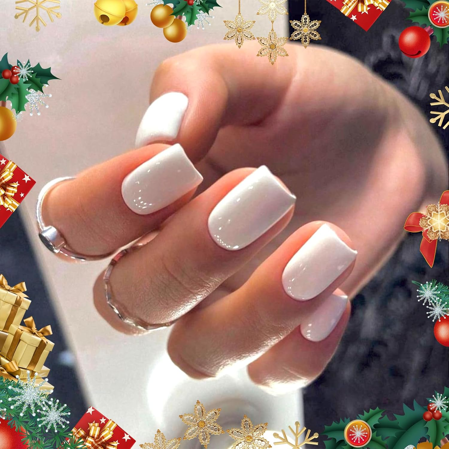 Modelones Short Press on Nails, 32Pcs 16 Sizes Oval Fake Nails with Nail Glue, Adhesive Tabs, Nail File, Prep Pad, Manicure Stick, Real Red 32Pcs 16 Sizes