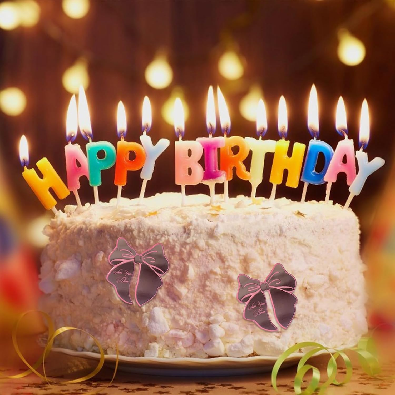 20 Pcs Bow Cupcake Toppers Cute Golden Acrylic Dessert for Children'S Birthday Wedding DIY Art Party Cake Decoration Supplies (Rose Gold)