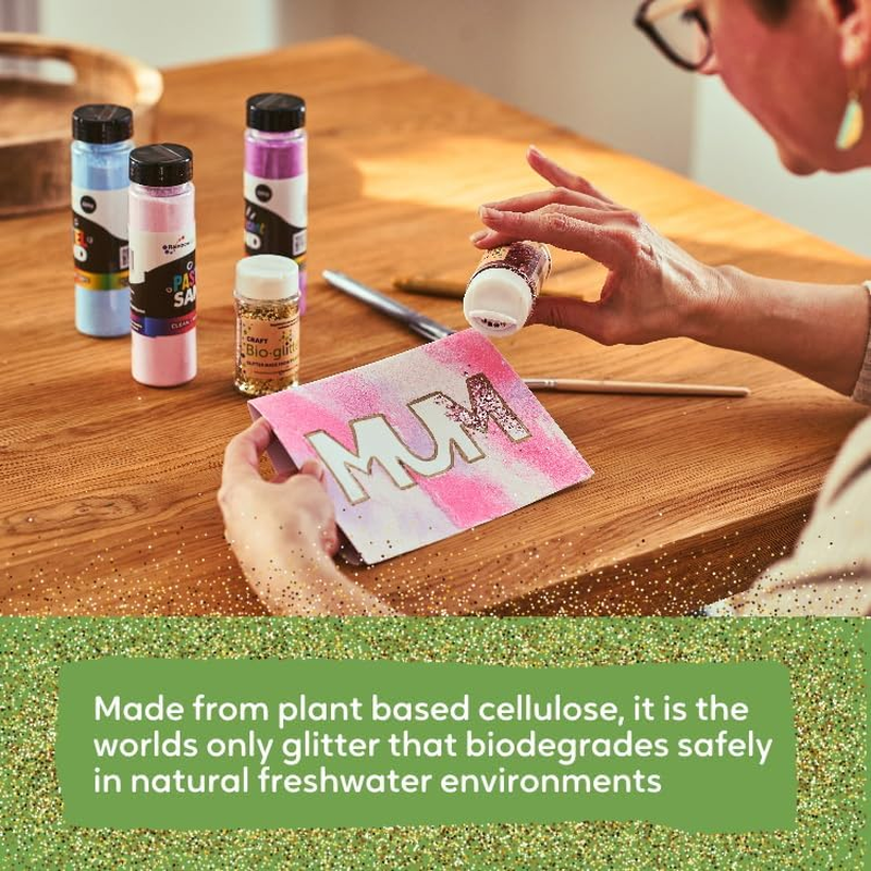 Craft Biodegradable Glitter, Chunky Glitter, Arts and Crafts for Kids, Card Making, Decorations, Craft Glitter for Candle Making, Eco-Friendly, Cruelty Free - Silver - 20G - Green image number 2