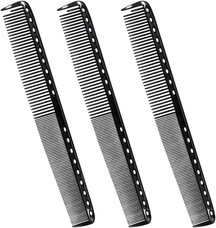 OUDQFCJ Hairdressing Combs 3 Anti-Static Carbon Fiber Hair Combs Wide Tooth Styling Comb Suitable for Home Use Unisex (4 Color Combination) image number 5