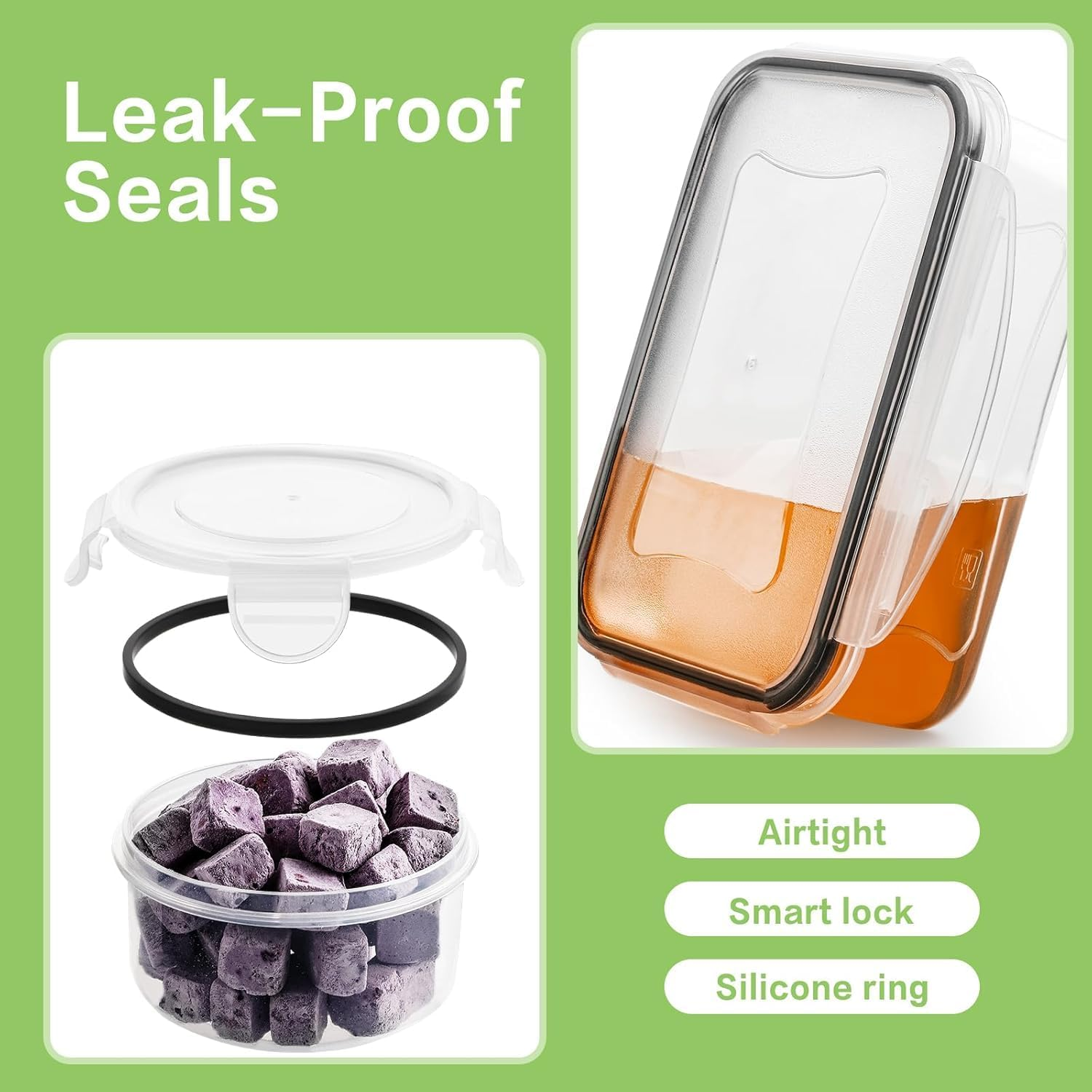 24 Pack Food Storage Containers with Airtight Lids, Meal Prep Containers, Bento Boxes for Lunch - Food Container, Freezer Containers, Fridge Organiser for Kitchen Organisation image number 4