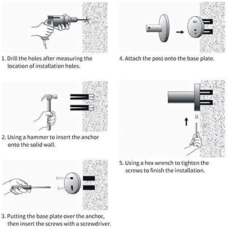 Wall Mounted Toilet Paper Holder - 5.2 Inch 304 Stainless Steel Bathroom Tissue Roll Dispenser, Black - Pack of 2 - Black image number 6