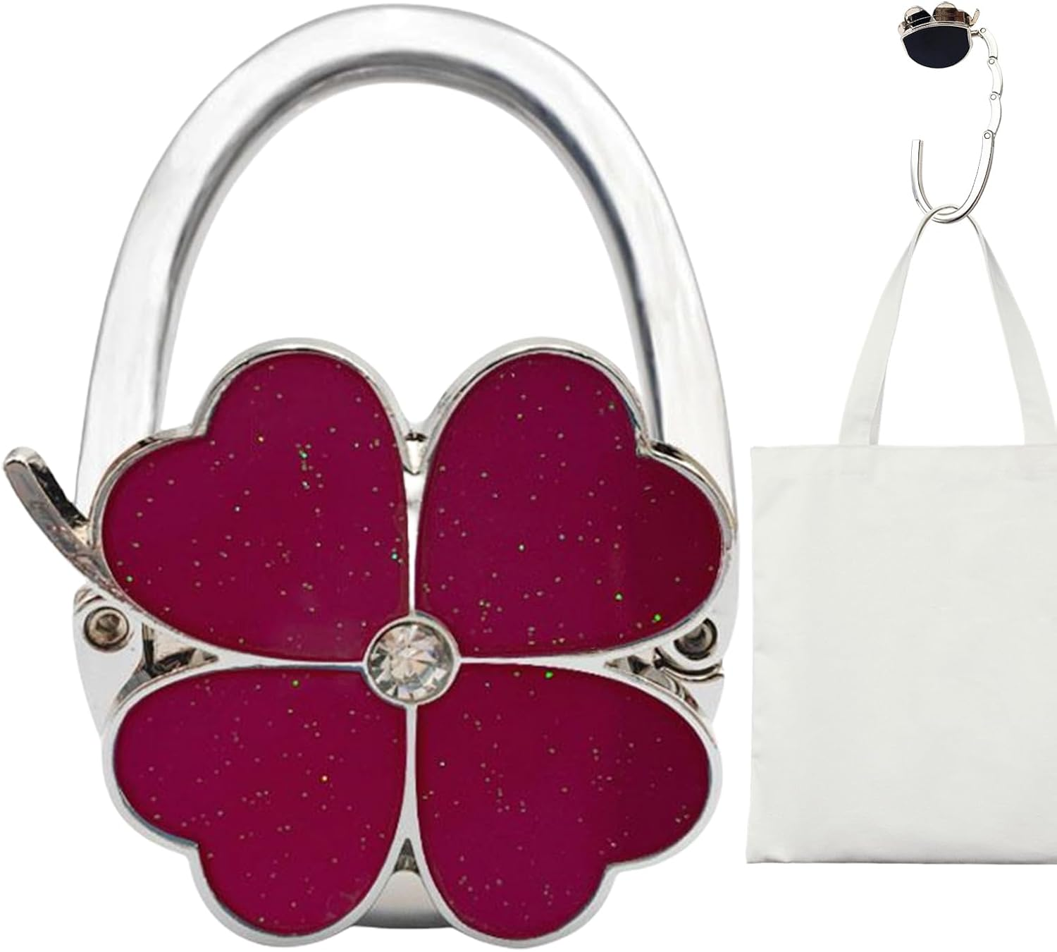 Purse Hanger for Table - Zinc Alloy Handbag Hanger for Table | Non Slip Compact Desk Bag Holder for Umbrellas Cups Headphones Backpacks image number 4