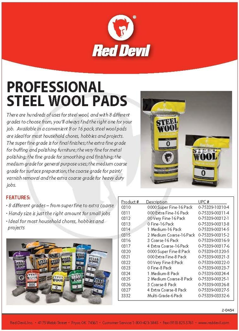 Red Devil Medium 1 Steel Wool, 100 G image number 1