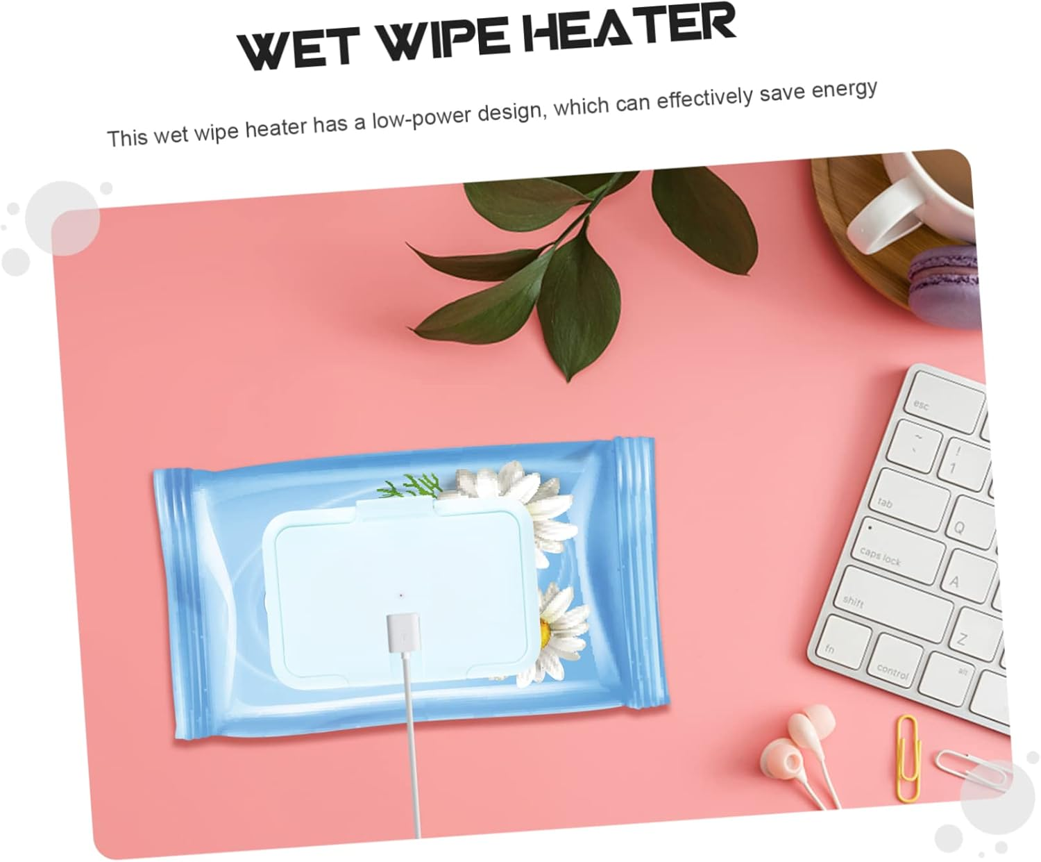 Portable Baby Wet Tissue Warmer USB Powered Wet Wipes Heater for Travel and Home Use Temperature Control Pink image number 4