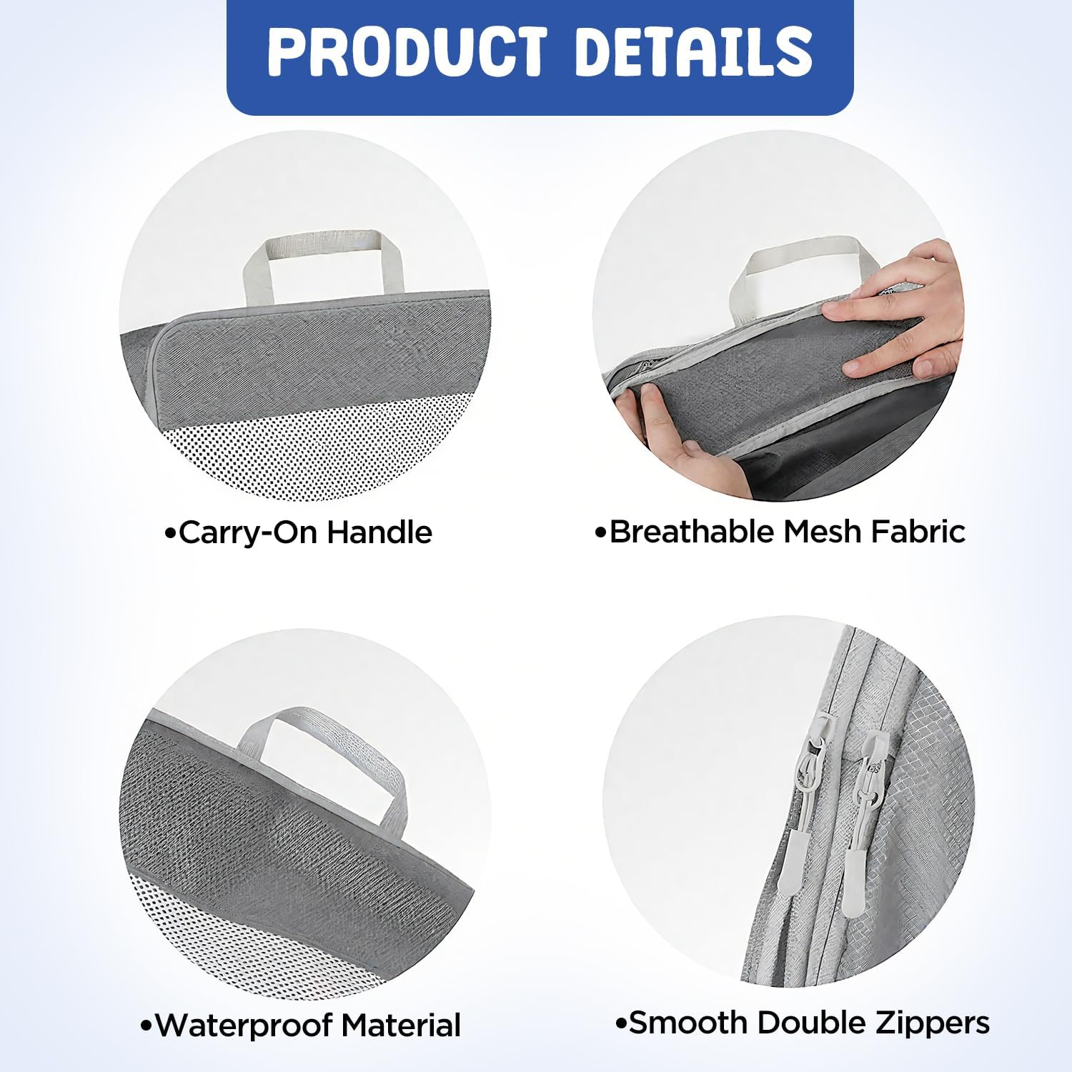 9-Piece Compression Packing Cube Set, Compression Packing Cube for Organising Your Travel Luggage, Ultralight, Storage Bag, Suitcase Organiser, for Backpack & Suitcase (Grey) image number 2