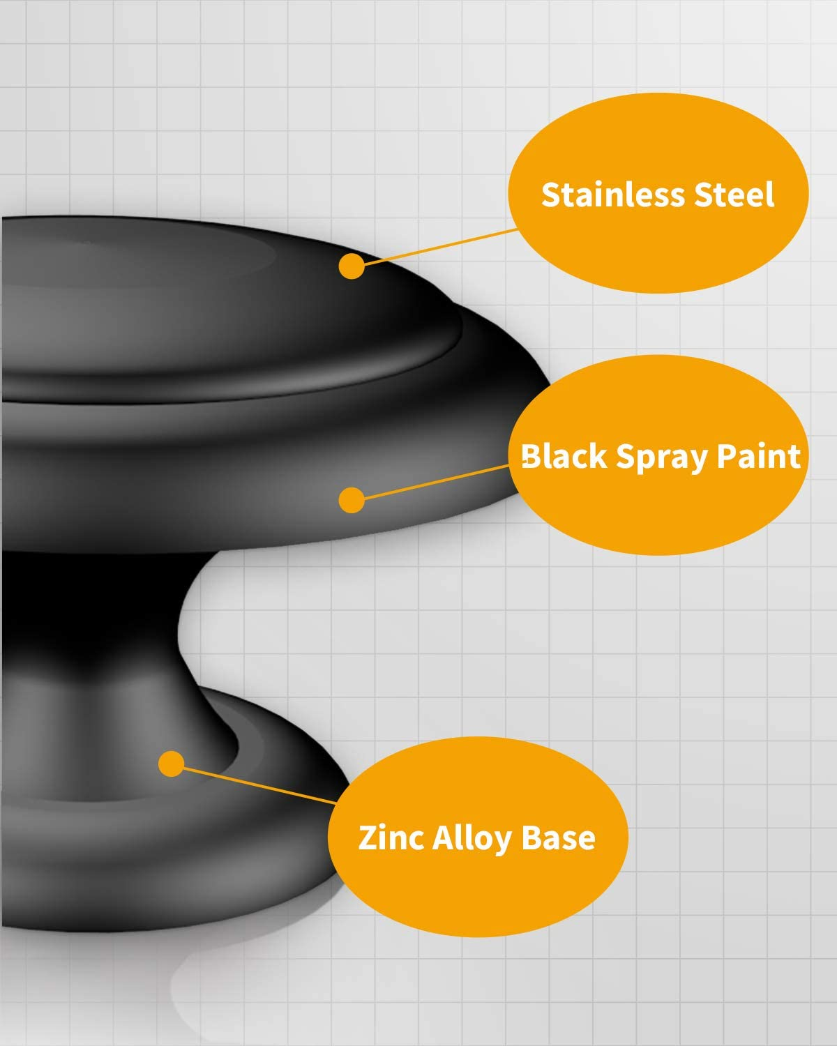 Mohern Black Cabinet Knobs, 30 Pcs 1-1/5 Inch Kitchen Cabinet Knobs, Kitchen Cabinet Hardware, Black Drawer Knobs, Matte Black Knobs for Cabinets, Cabinet Door Knobs, Drawer Handles with Screws image number 4