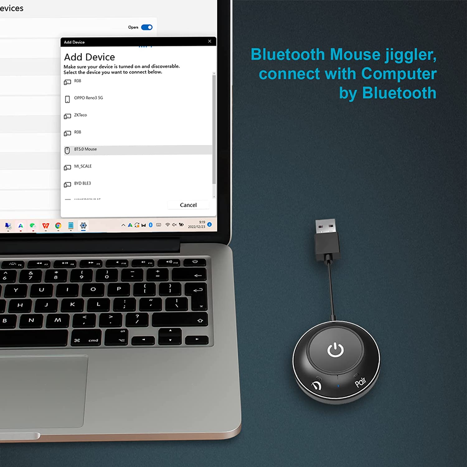 Rii Undetectable Mouse Jiggler,Bluetooth Mouse Jiggler with On/Off Switch Mouse Mover Simulator,Connected by Bluetooth,Supports Multi-Track,Simulate Mouse Movement to Keep Keeps Pc/Laptop Awake image number 2