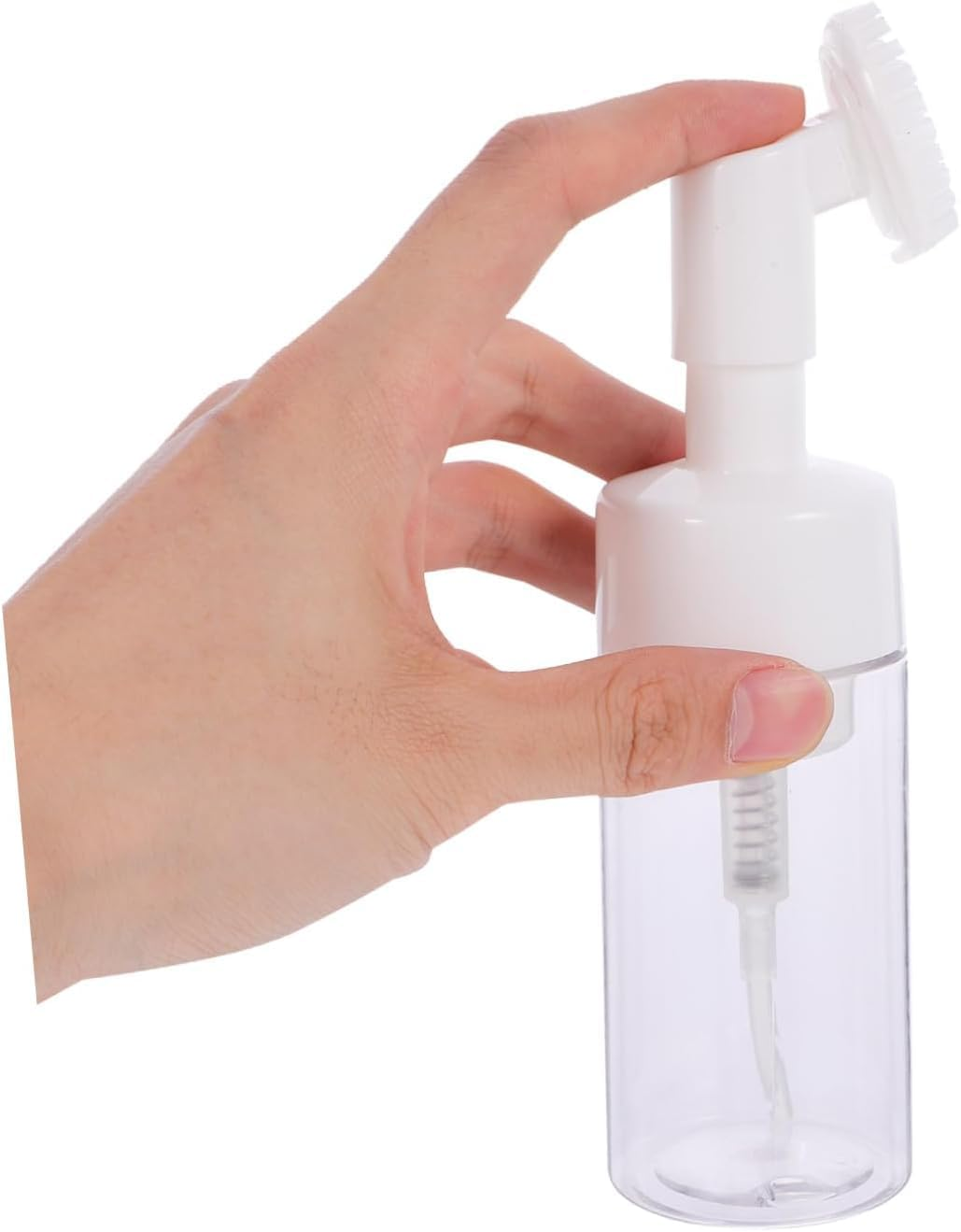4Pcs Cleansing Bottle Body Wash Container Brush Travel Lotion Container Mini Bubble Bottle Brush Head Bottle Empty Bottle Plastic Face Massage Brush (White, Pack of One) image number 6