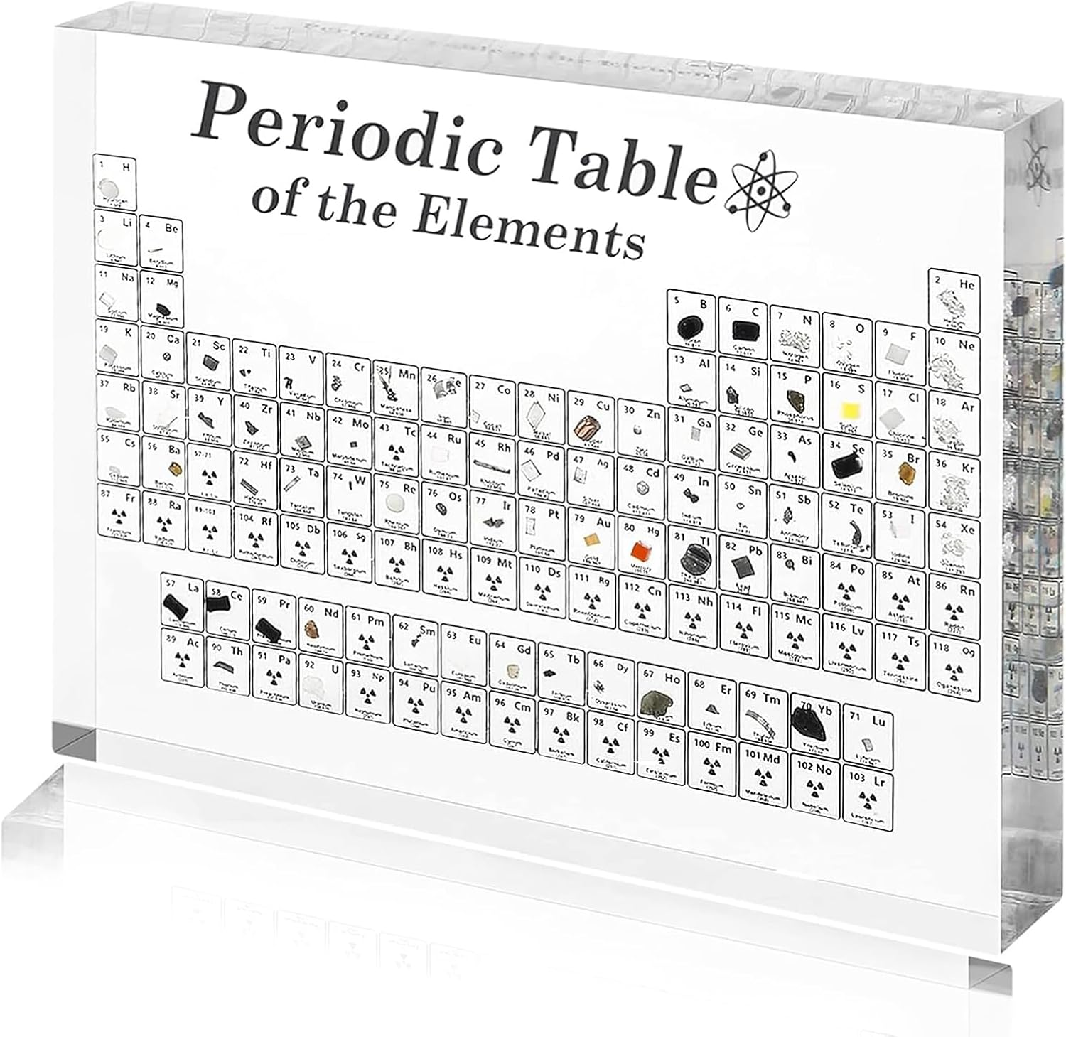 Periodic Table with Real Elements Inside, Acrylic Periodic Table,Acrylic Chemical Periodic Table Display with 83 Samples, Chemistry Gifts for Kids Adults Teacher image number 3
