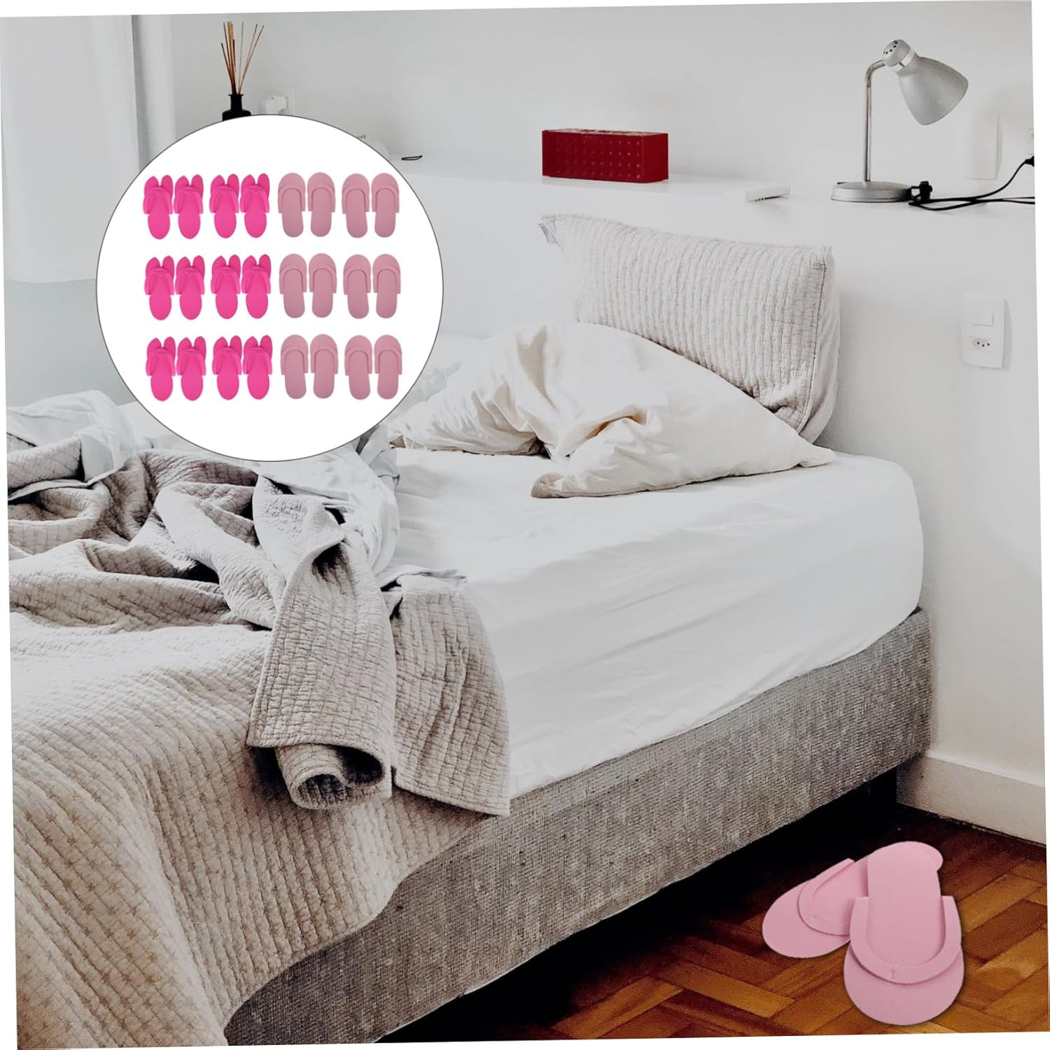 Anneome 12 Pairs Disposable EVA Pedicure Slippers for Guests Slip Lightweight Footwear for Spa Hotel Travel and Home Use Random Style Portable and Hygienic Guest Shoes image number 1