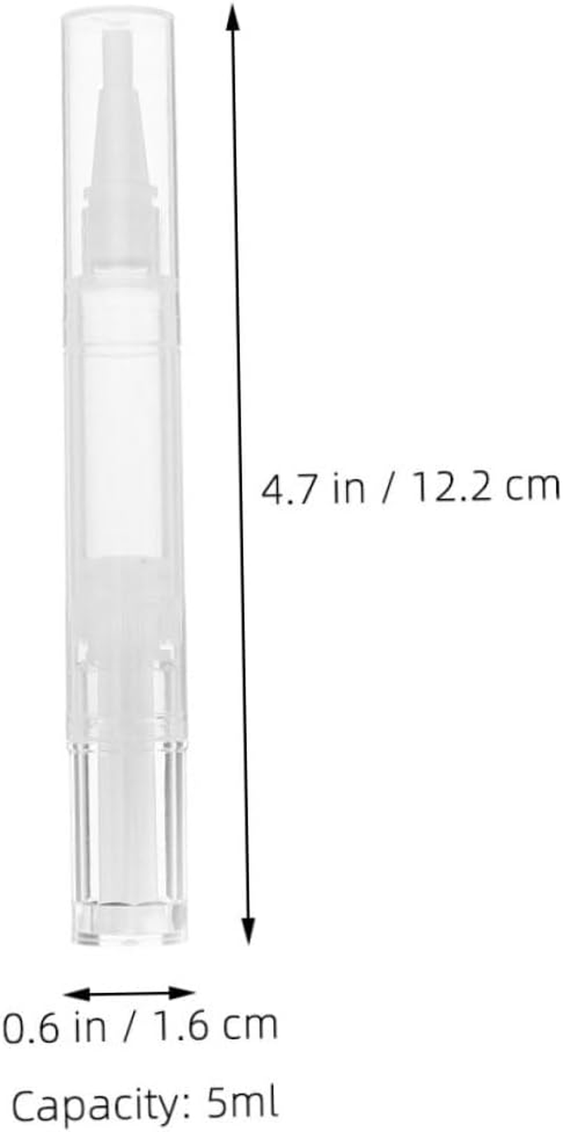 Ciieeo 5Pcs Transparent Refillable Nail Oil Pens with Brush Tip Twist Container for Cuticle and Lip Oil Care Portable Makeup Applicator for Manicure and Professional Salon Use image number 6