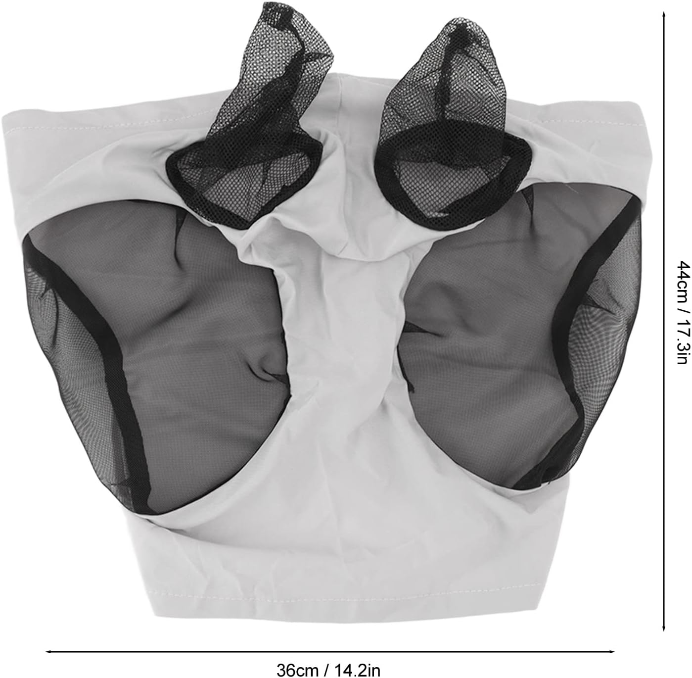 Breathable Horse Mesh Fly Mask with Ears, Elastic Equestrian Face Mask for Horses, Sunlight Protection & Fly Protector (Gray) image number 2