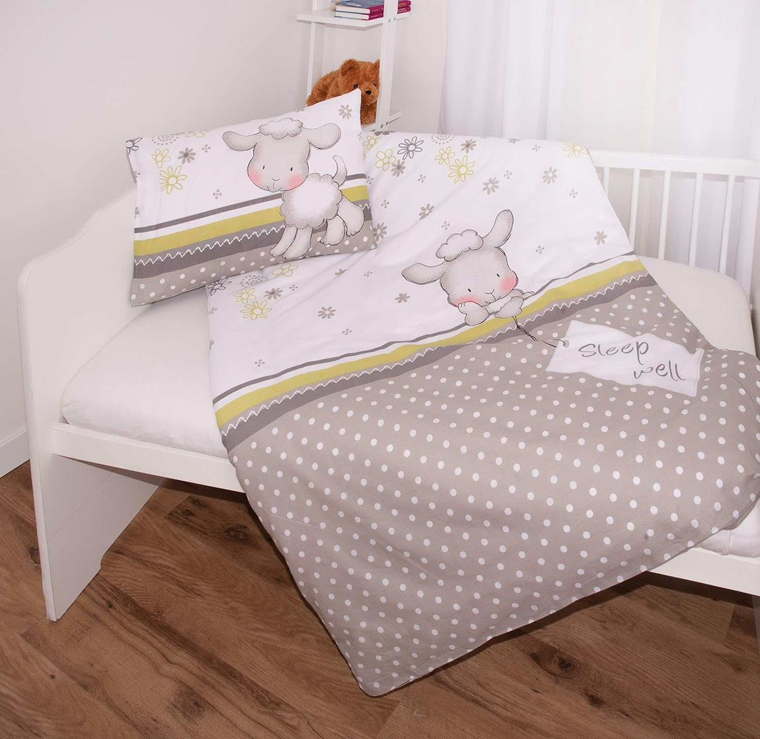Herding Baby Best Toddler Bedding Set, Reversible Motif Lara Sheep, Duvet Cover 100 X 135 Cm, Pillow Case 40 X 60 Cm, Cotton/Renforc&eacute; image number 4