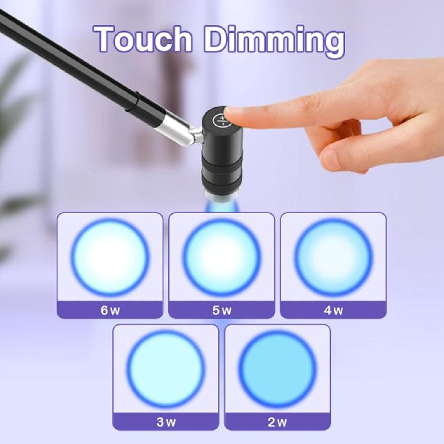 6W UV Nail Lamp with Foot Pedal, LED Floor Lamp Fast Curing Nail Dryer, for Salon & Home, 5 Levels Dimming image number 2