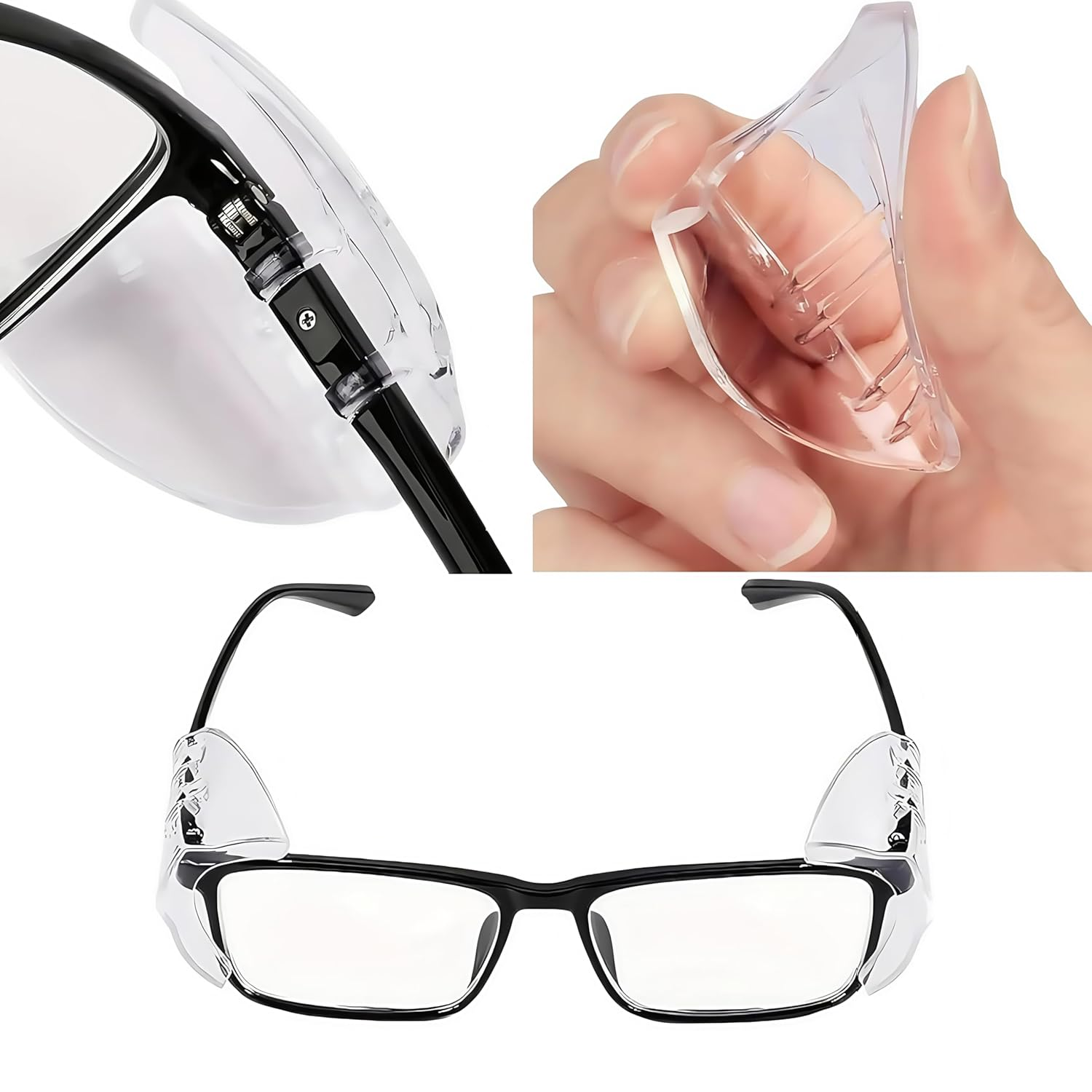 Eye Glasses Side Shields,5 Pairs Slip on Safety Glasses Side Shields,Clear Universal,For Glasses with a Leg Width of Less than 12Mm image number 2