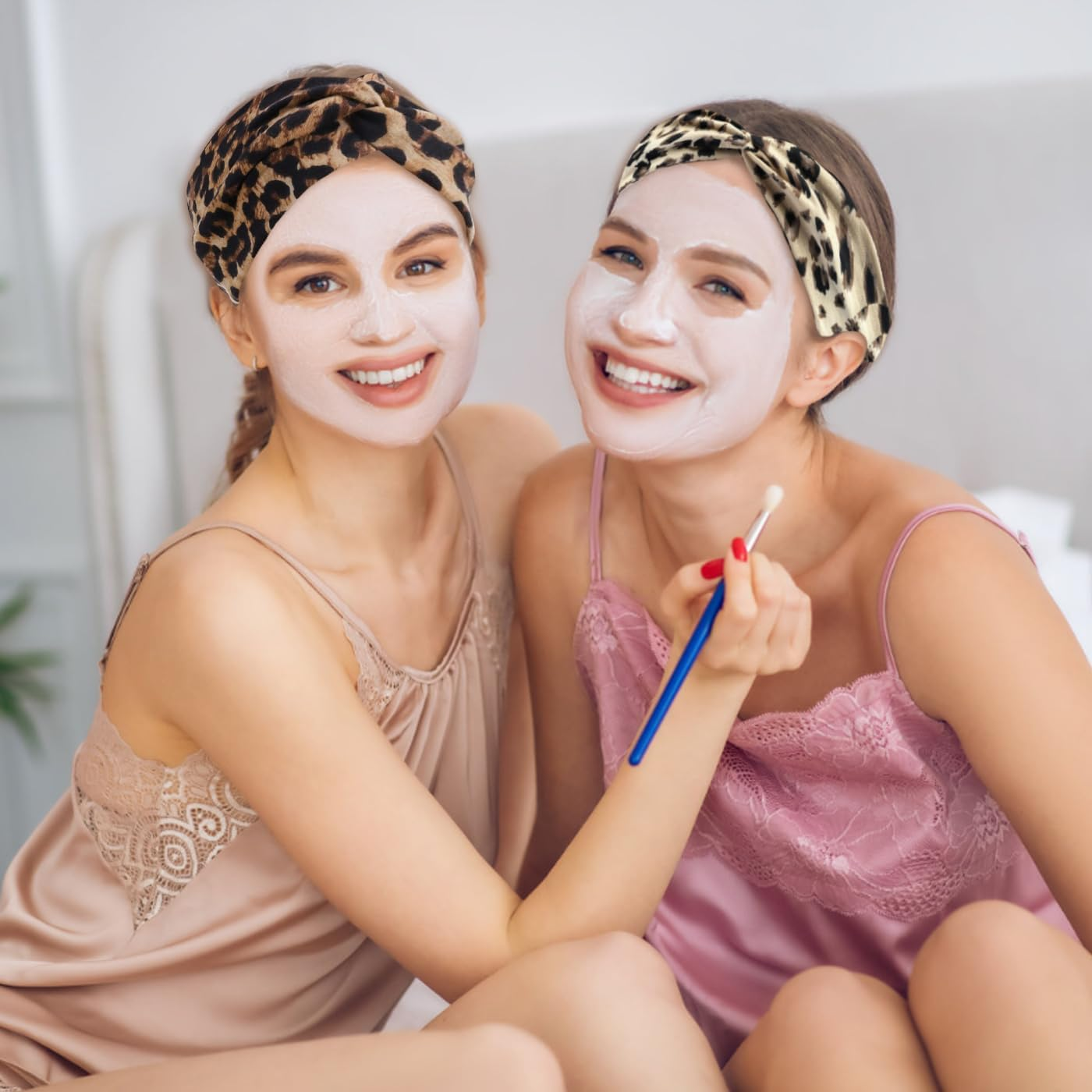 SSKHE 6PCS Headbands for Women, Wide Ladies Headband Boho, Stretchy Headbands, Print Leopard Bandanas, Fashion Knotted Hairbands, Cute Hair Bands for Women Girls Cleaning Face Makeup Yoga image number 3