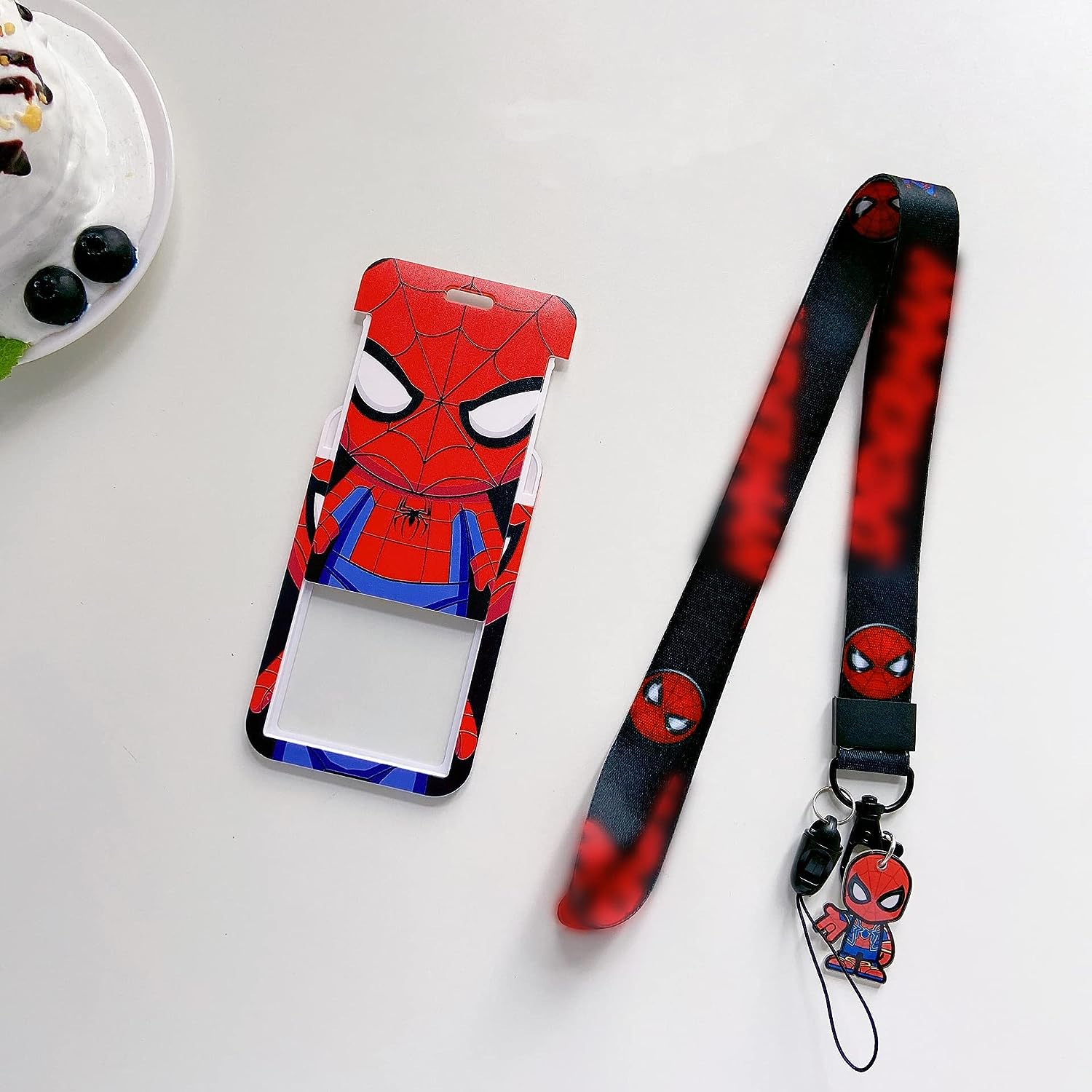 Superhero Spider Anime Lanyard with ID Card Badge Holder Classic Movie Fans Anime Wristlet Lanyards for Keys Keychain Accessories image number 1
