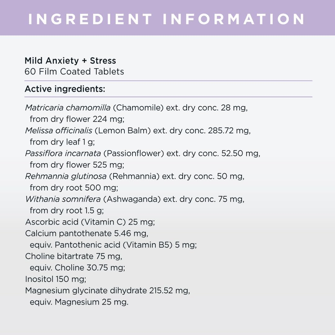 Jshealth Vitamins Mild Anxiety + Stress Formula Mild Anxiety Vitamins | Stress Support Vitamins for Women and Men | Calm Mind Support Vitamins | (60 Tablets) image number 3