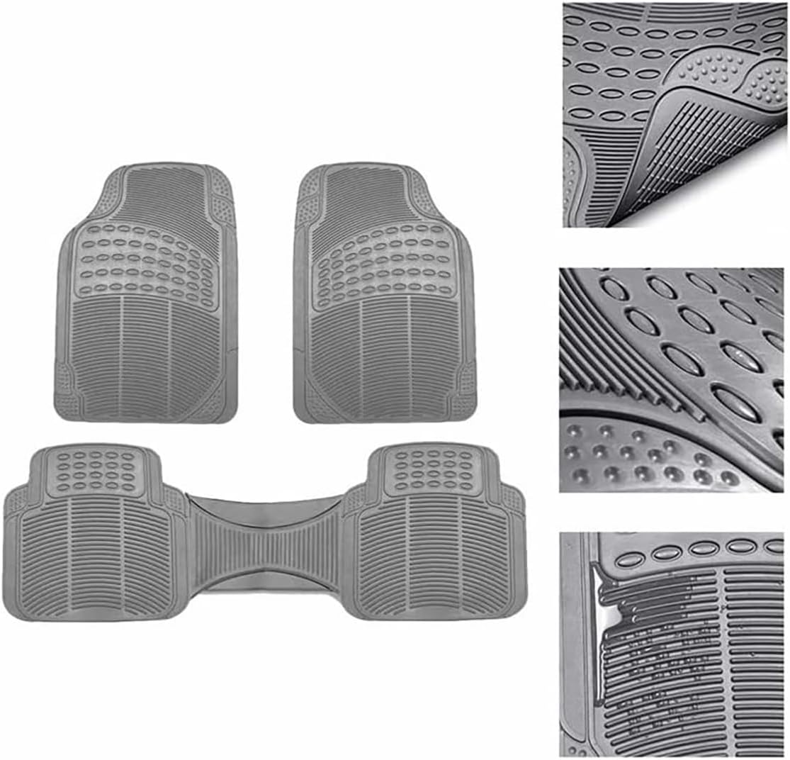 Automotive Floor Mats, Rubber Floor Mats for Cars, Universal Fit Full Set, Climaproof Floor Mats, Trimmable Floor Mats for Most Sedan, SUV, Truck Floor(Black) image number 4