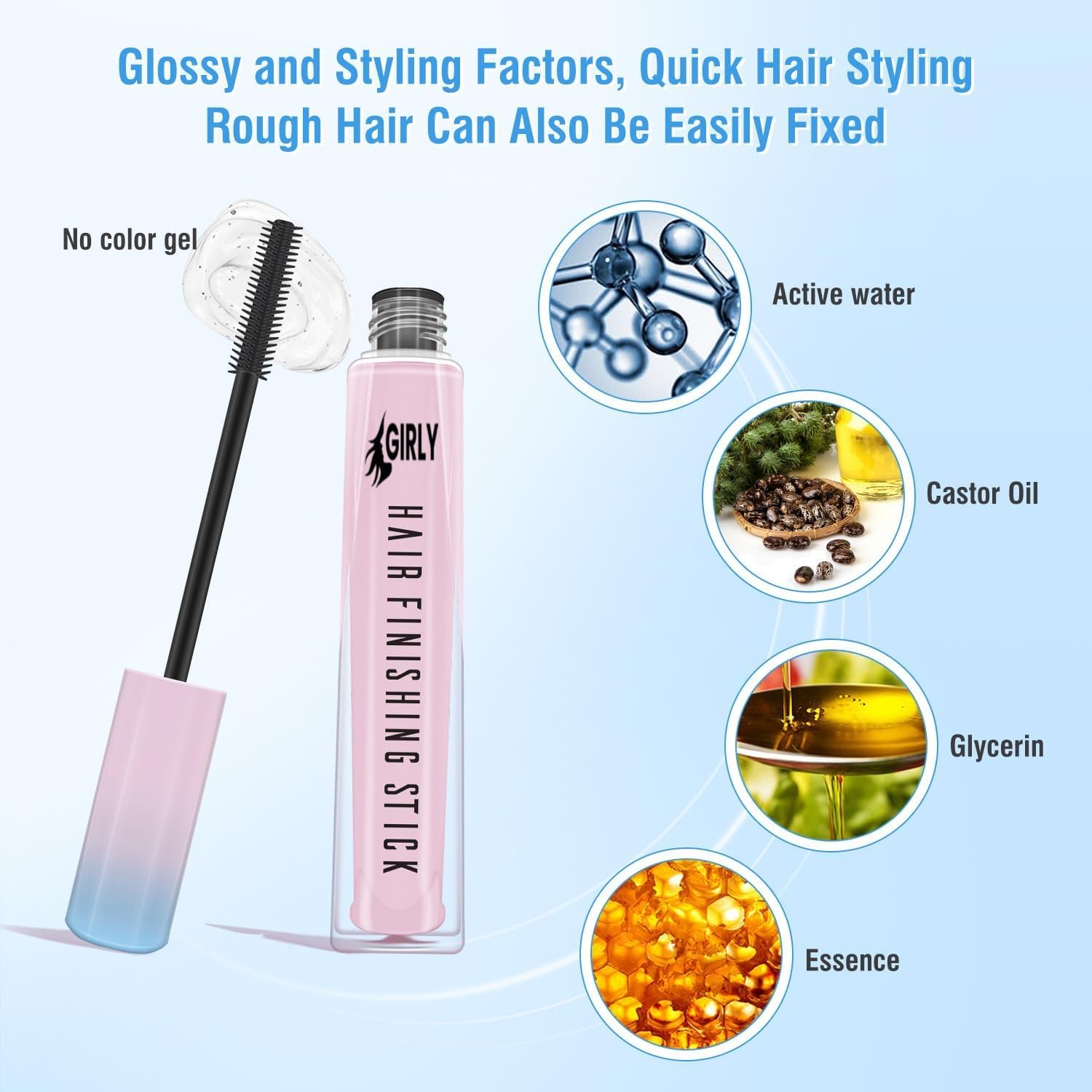 Girly Hair Styling Finishing Stick for Flyaway Pack of 1, Slick Back Ponytails, Baby Hairs Finishing Cream, Non-Greasy and Non-Sticky image number 3