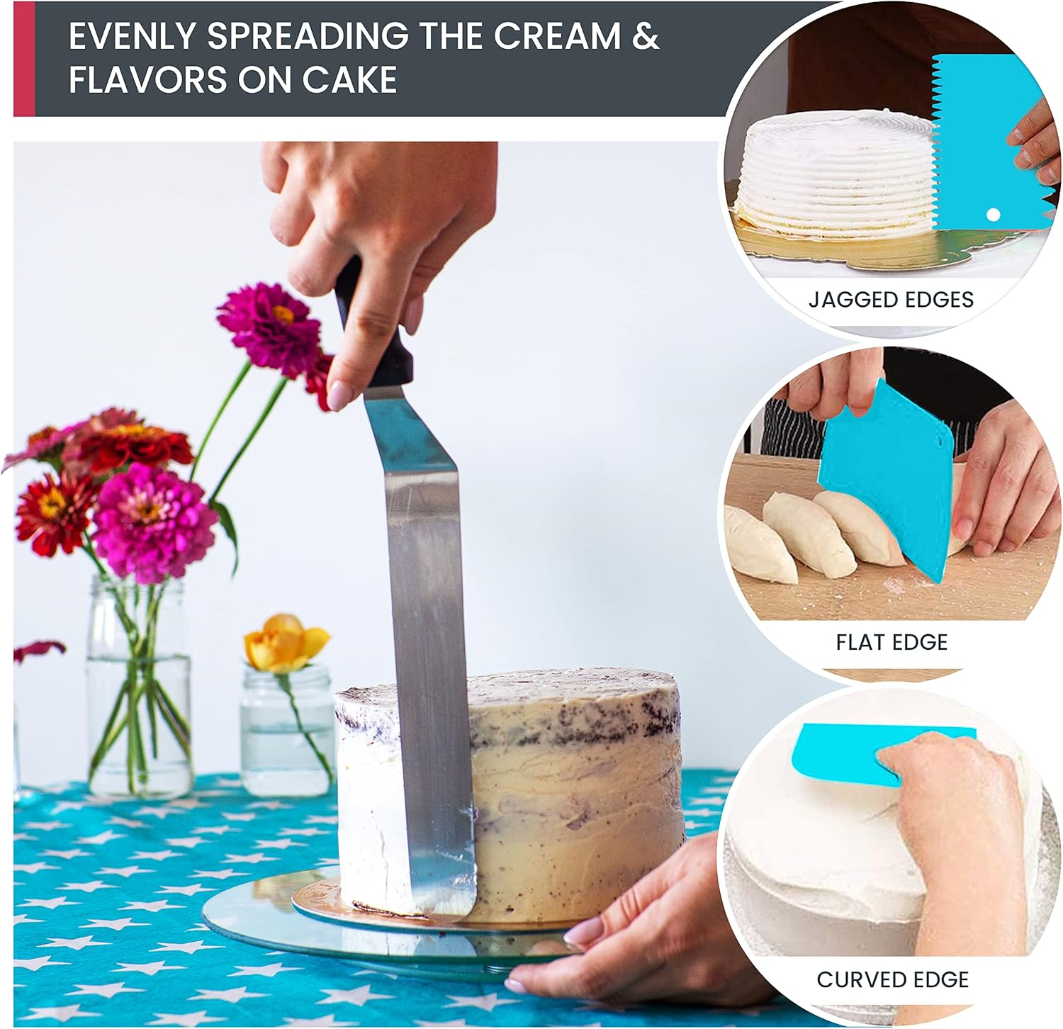 RFAQK 100Pcs Piping Bags and Nozzles -48 Numbered Icing Tips Set, Cookie Cupcake, Cake Decorating Kit Baking Supplies Tools Frosting Piping Tips, Reusable & Disposable Pastry Bags Icing Spatula image number 5