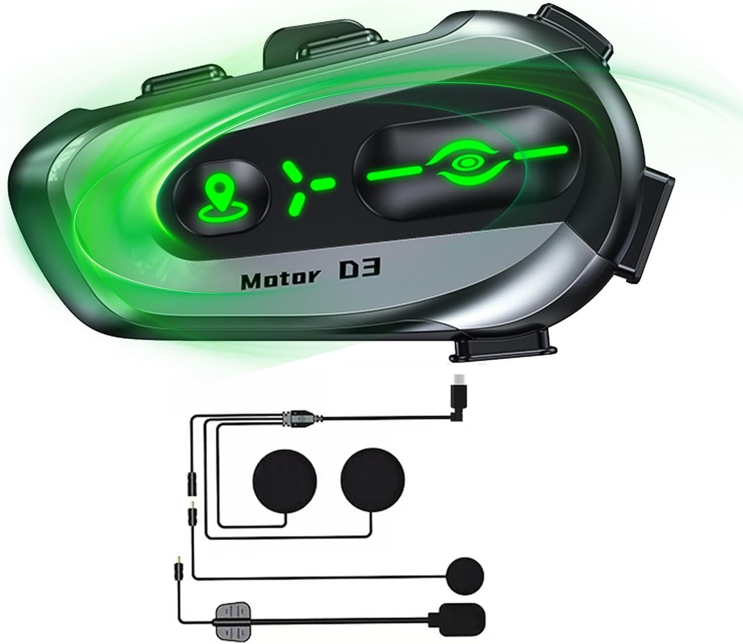 Motorcycle Helmet Headset Bluetooth with Microphone Intercom Motorcycle Intercom Communication System Helmet Headphones Headset for Multiple People Bicycle Motorcycle Wireless Hands-Free Kit image number 3