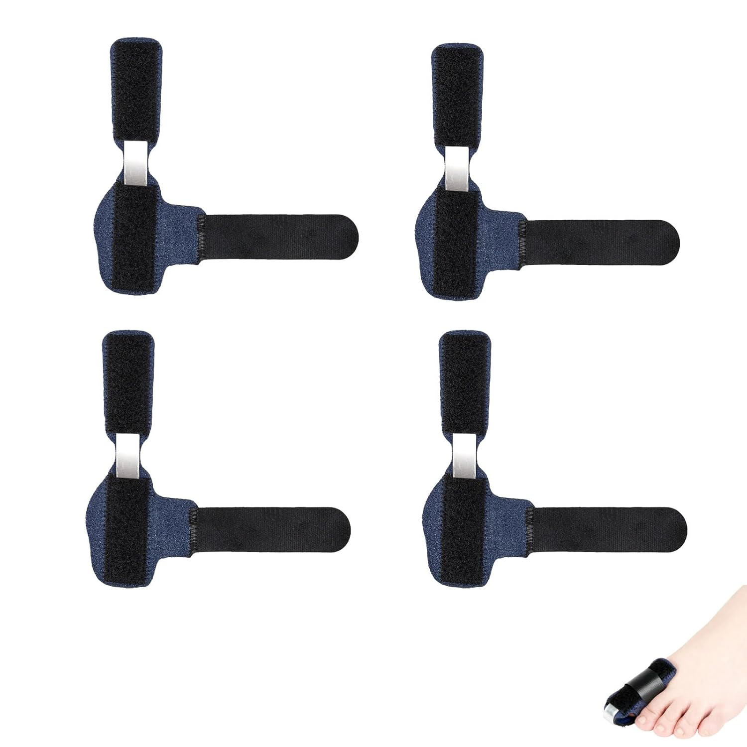 4Pcs Toe Splint Stabilizer, Toe Separators Toe Protector, Supports Adult and Child Skin-Friendly Breathable Splints ，Suitable for Toe Fracture Fixation, Toe Alignment, Arthritis Pain Relief image number 4