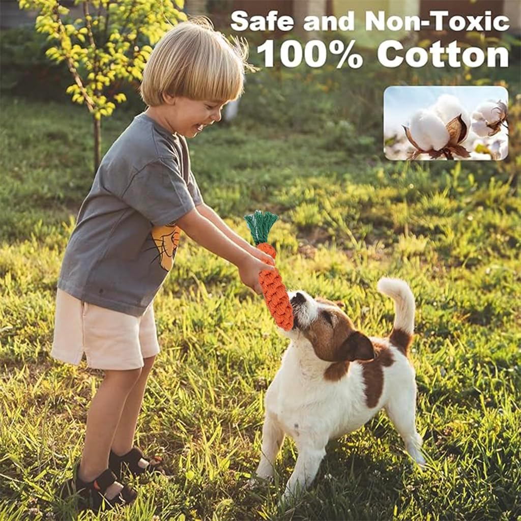 Dog Rope Toys for Small Dogs Aggressive Chewers, 100% Natural Cotton, 6 Pack for Fun and Teeth Cleaning Chew Tug of War Interactive Training Rope Toys for Puppy to Small Dogs image number 4