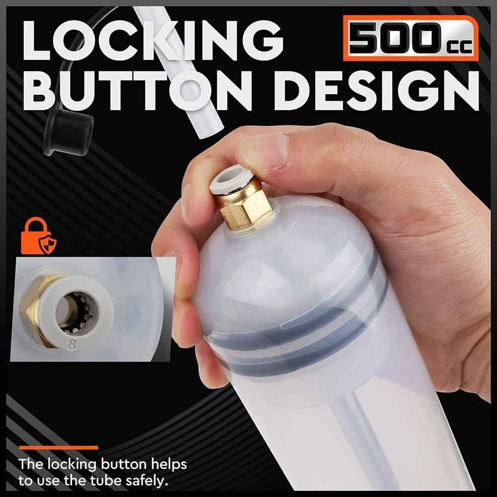 HORUSDY 500CC Fluid Extractor Automotive, Oil Extractor/Oil Syringe, Fluid Syringe Pump Manual Suction Vacuum Fuel Car Transfer image number 5