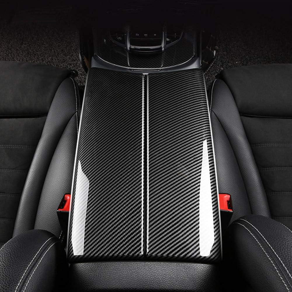 NA for Mercedes-Benz C E GLC Class W205 W213 X253 ABS Carbon Fiber Color Car Interior Center Armrest Box Trim Cover Console Box Protect Cover (C Class W205 / GLC Class X253) image number 3