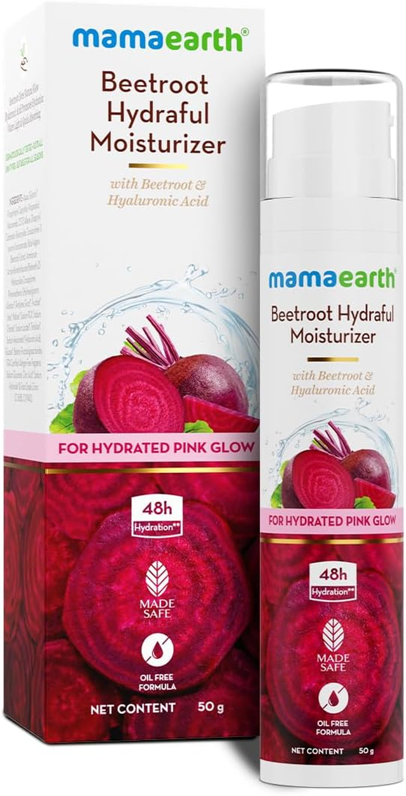 Mamaearth Beetroot Moisturiser Lotion, 50Ml, Hyaluronic Acid, 48 Hour Hydration, Oil-Free Formula image number 6