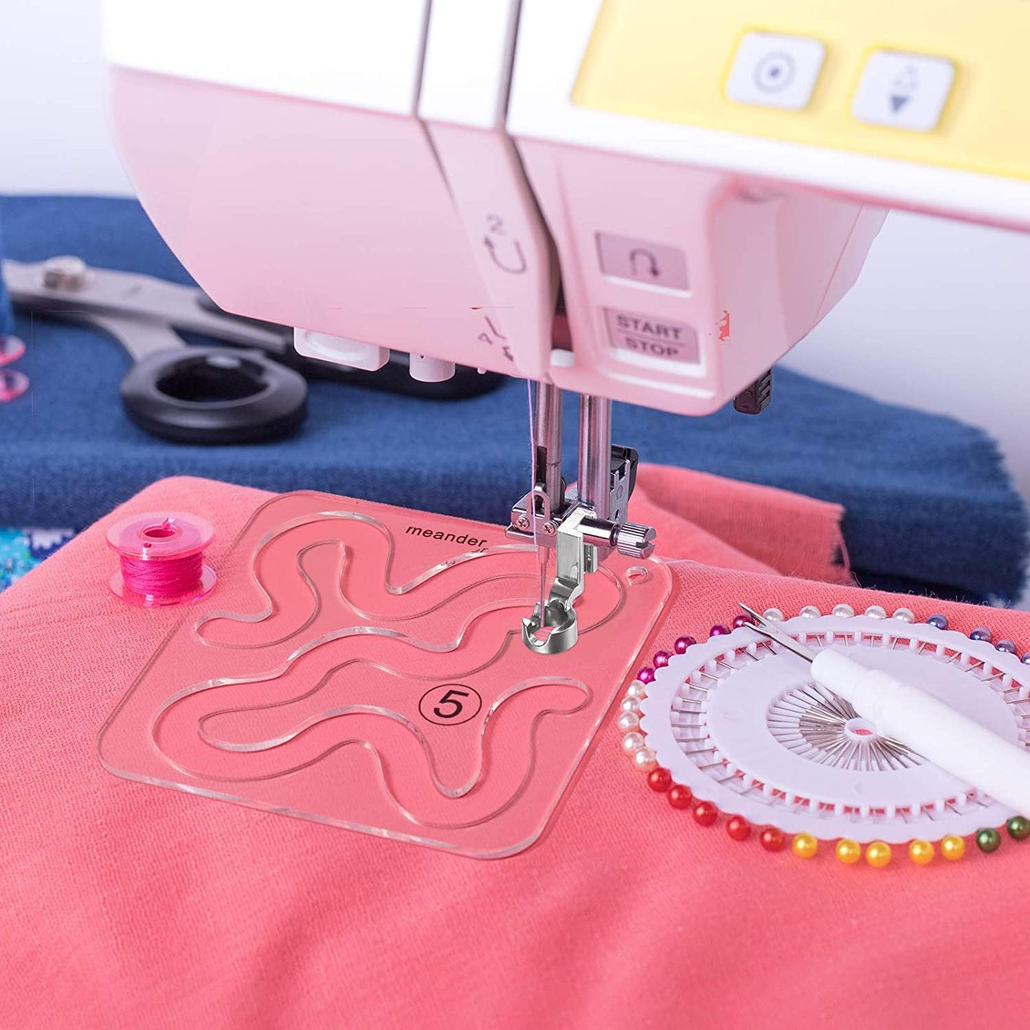 3Pcs Quilting Template Acrylic Quilting Ruler Template Free Motion Quilting Stencil Plastic Templates Transparent Sewing Ruler Set for DIY Patchwork Sewing Machines image number 5