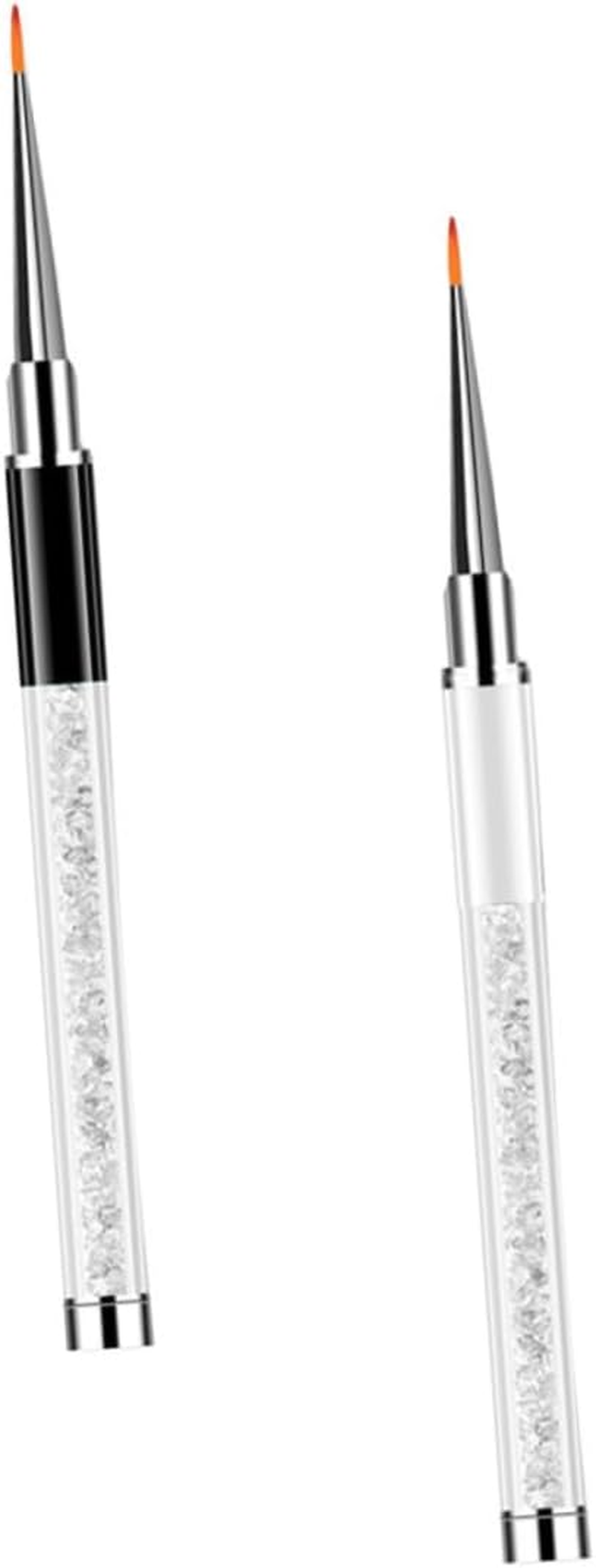 2Pcs Nail Art Brush Manicure Drawing Pen Nail Art Line Pen for Salon Supply Home Use image number 3