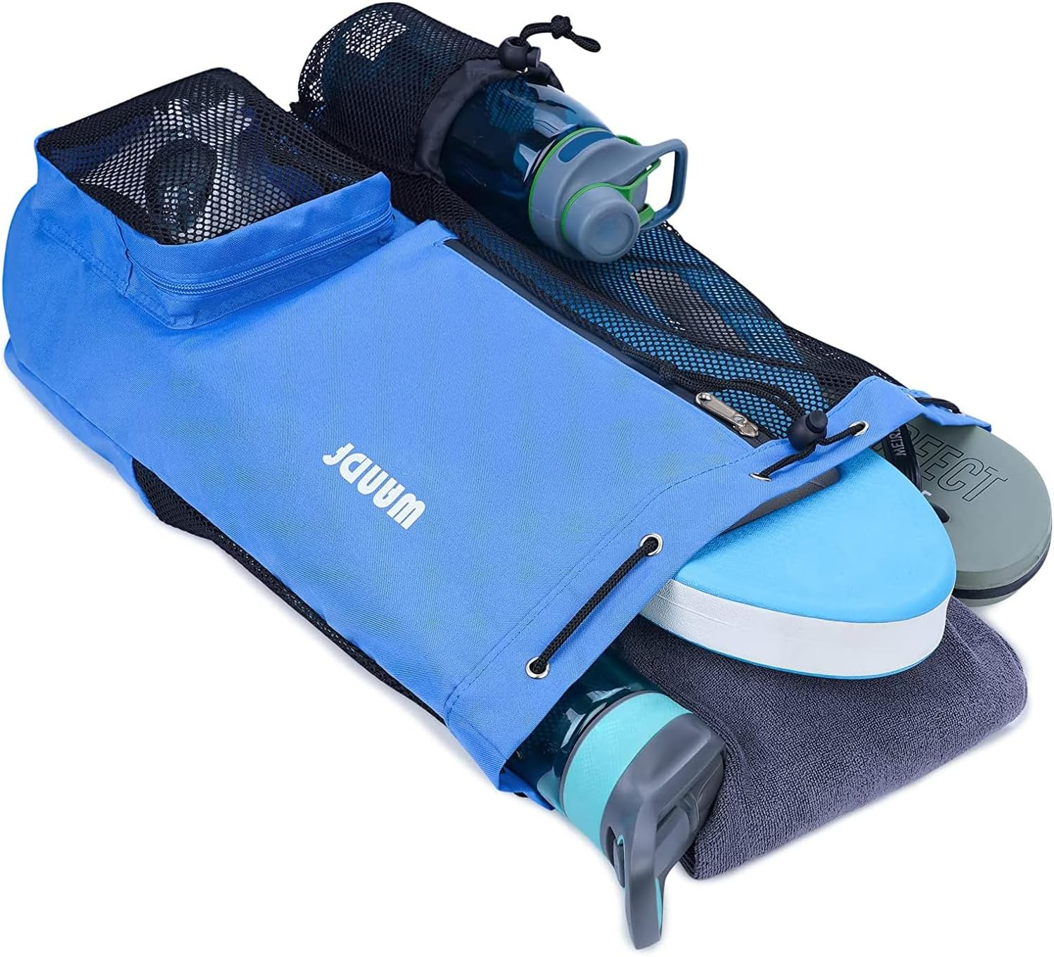 WANDF Swim Bag Mesh Drawstring Backpack with Wet Pocket for Swimming, Gym, and Workout Gear image number 6